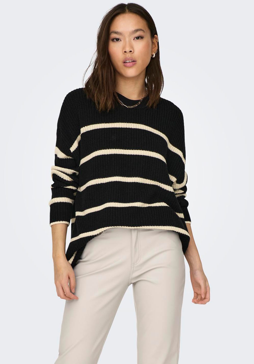 Rundhalspullover »ONLPERNILLE LS STRIPE O-NECK KNT NOOS«