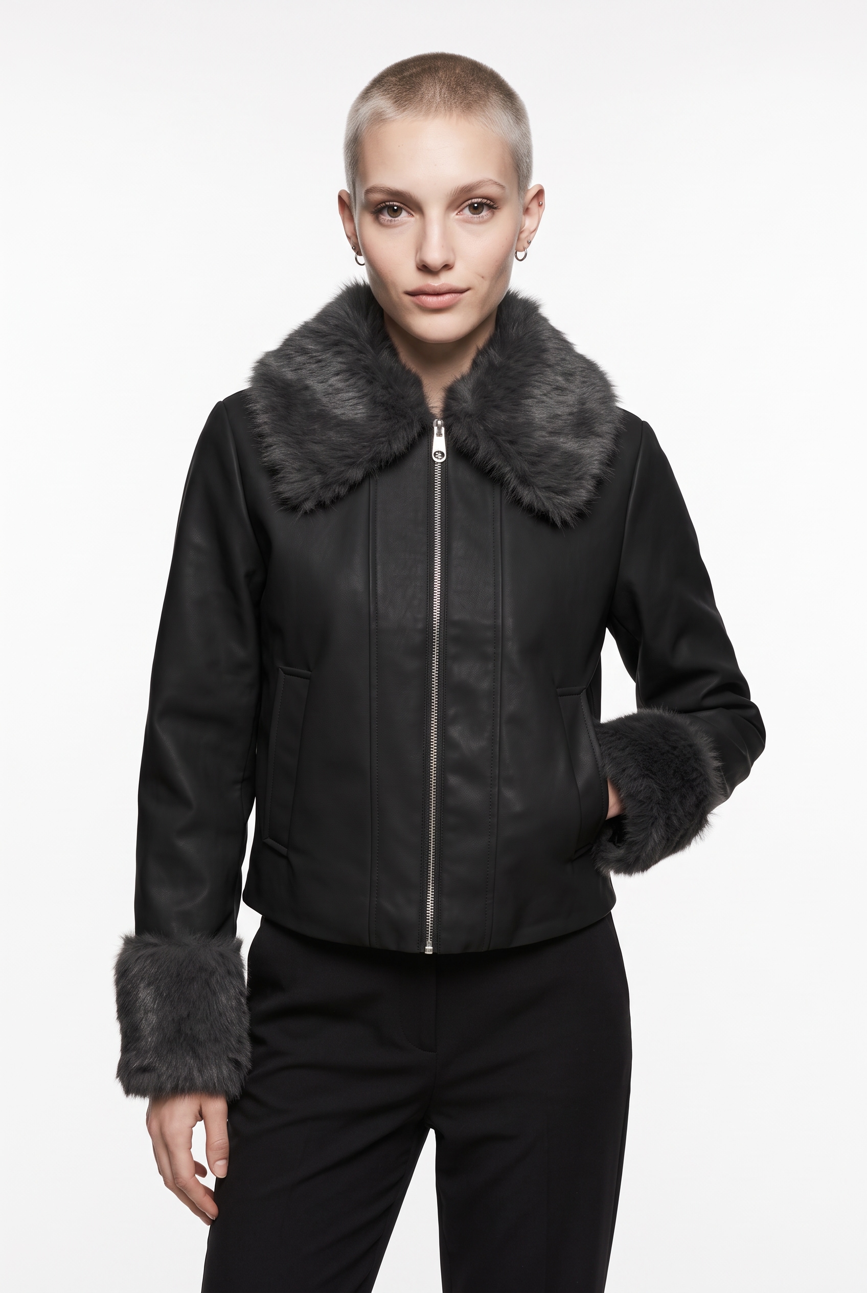 Image of ONLY Lederimitatjacke "ONLBAZ FAUX LEATHER FUR JACKET CC OTW" Lederimitat