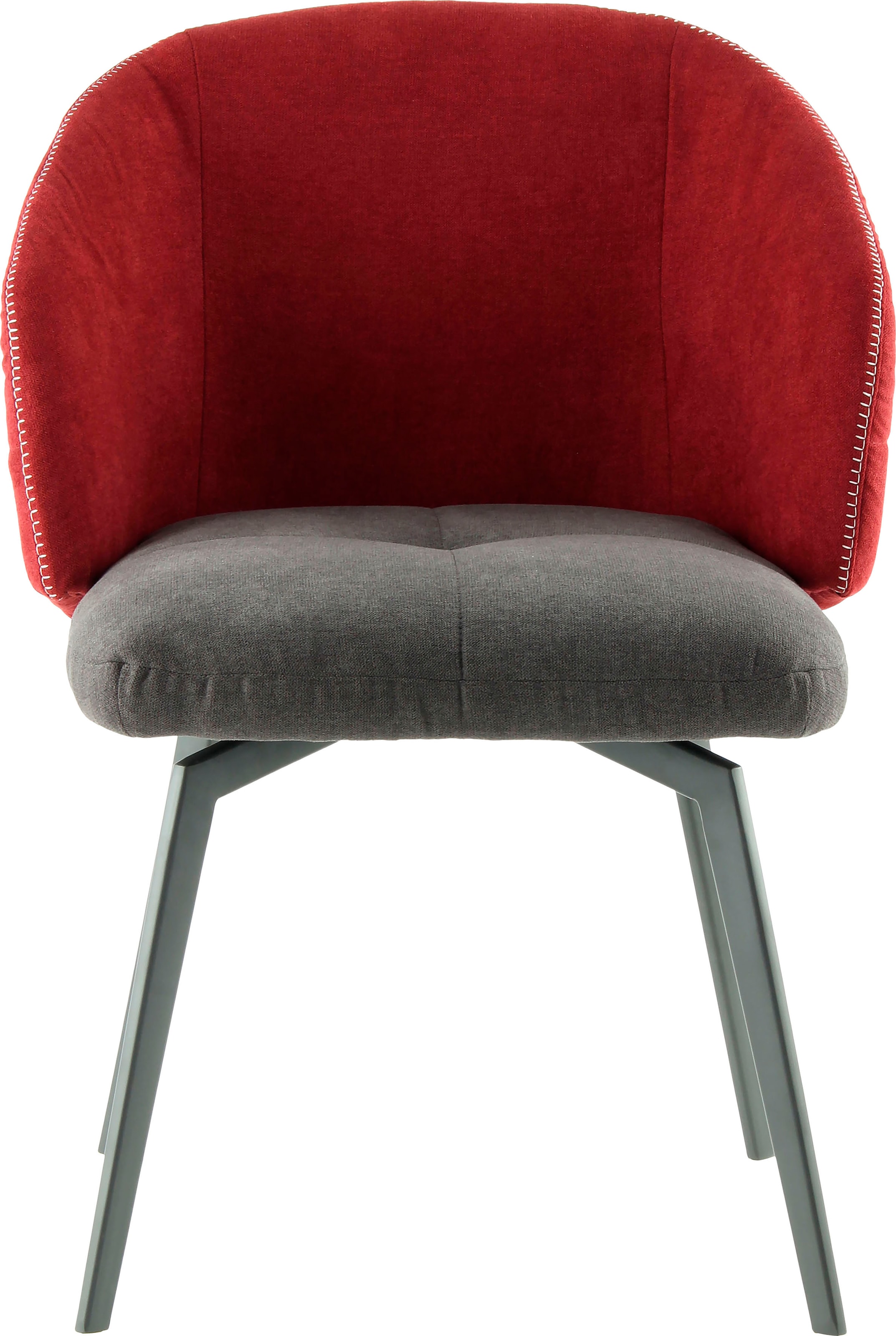 Kayoom Schalenstuhl »Stuhl Carol 225, dekorativer Stuhl im Retro-Look, zweifarbig gestaltet« (Set) 1 Stk.bequem, zweifarbig, Rückseite mit Reissverschluss, zweifarbig gestaltet