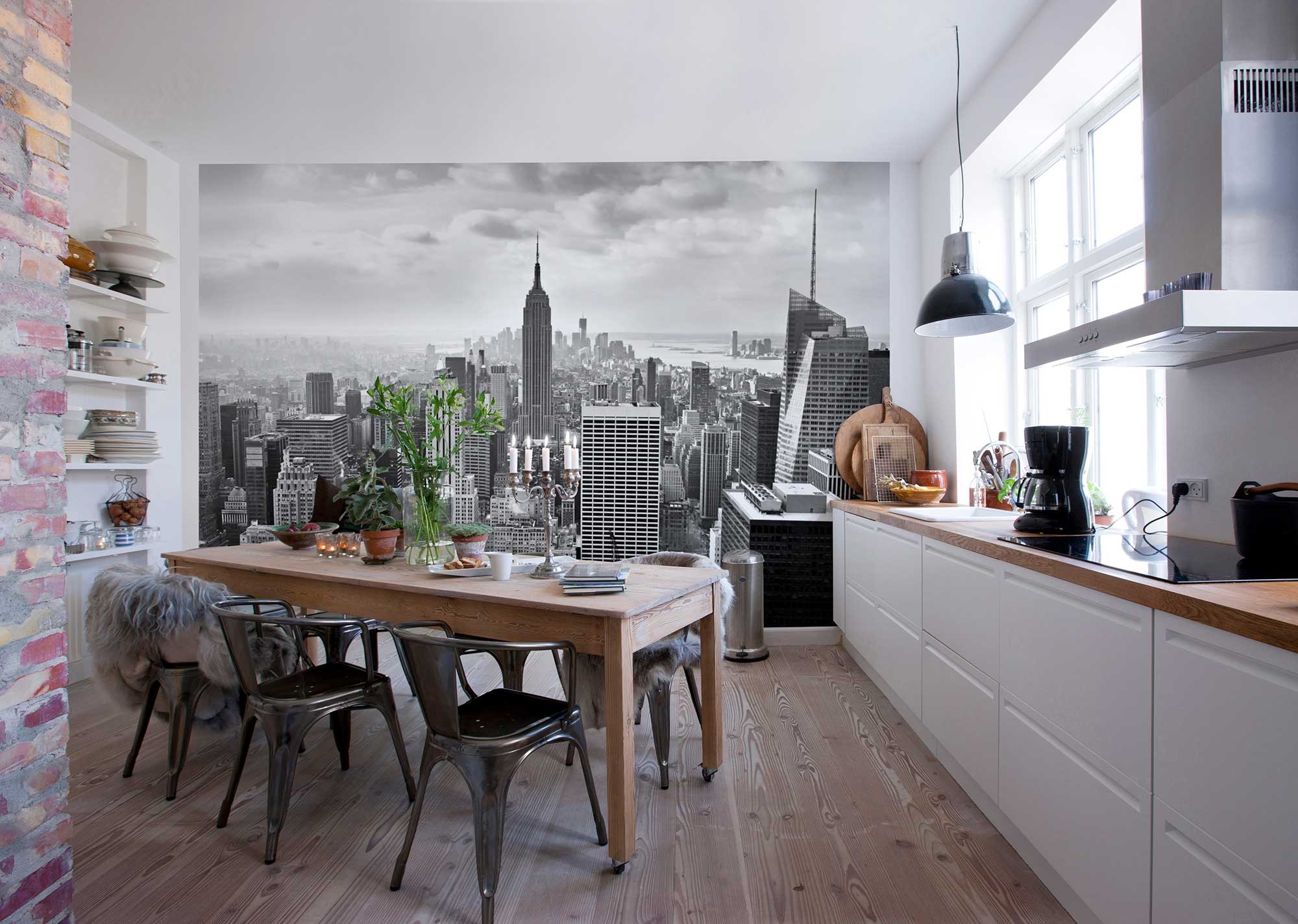 Komar Fototapete »NYC Black And White - Grösse 368 x 254 cm«, bedruckt, Wohnzimmer, Schlafzimmer