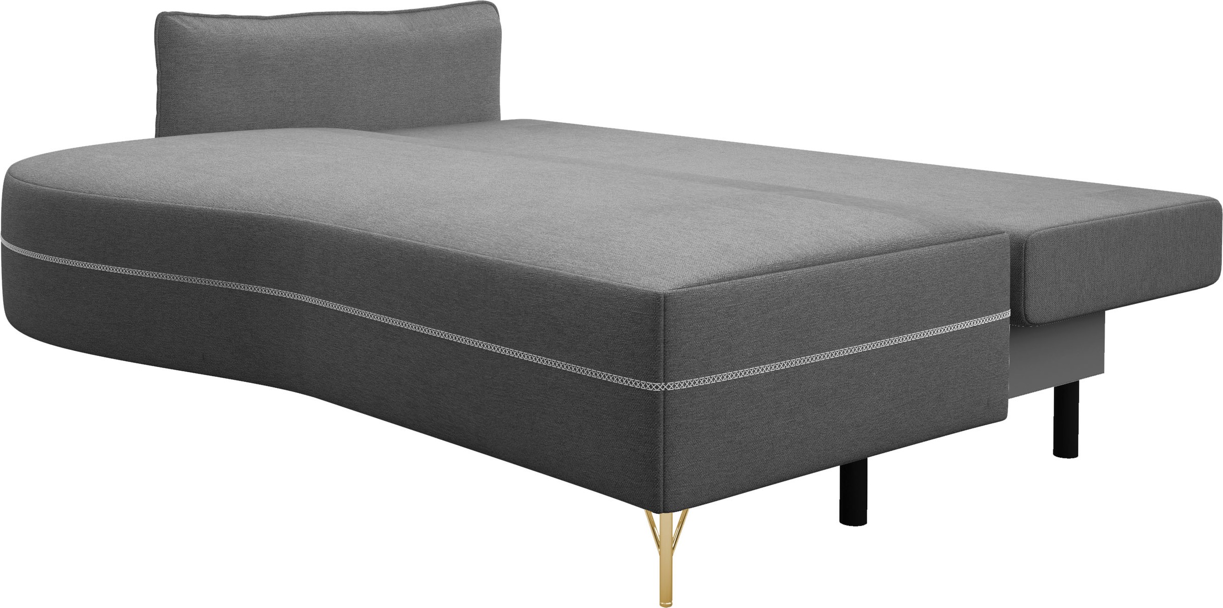 exxpo - sofa fashion Canapé de salon »Ortis mit toller Kontrastnaht, Solitärmöbel, bequem, schmale Armlehne« Schlafsofa mit Bettfunktion und Bettkasten, komfortabler Federkern