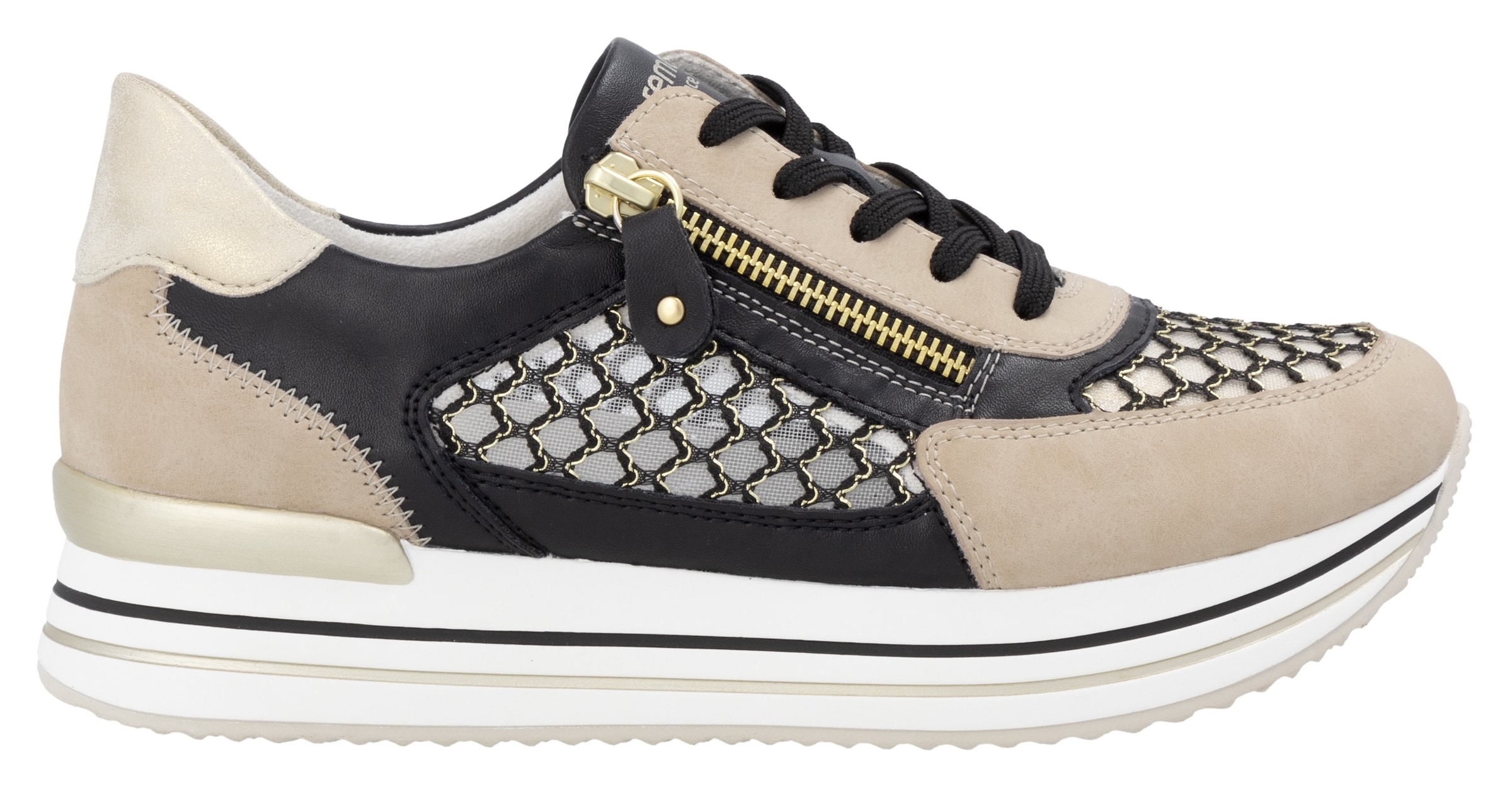 Remonte Baskets à plateforme  , Freiezitschuh, Halbschuh, Schnürschuh, vegan, Kontrastbesatz