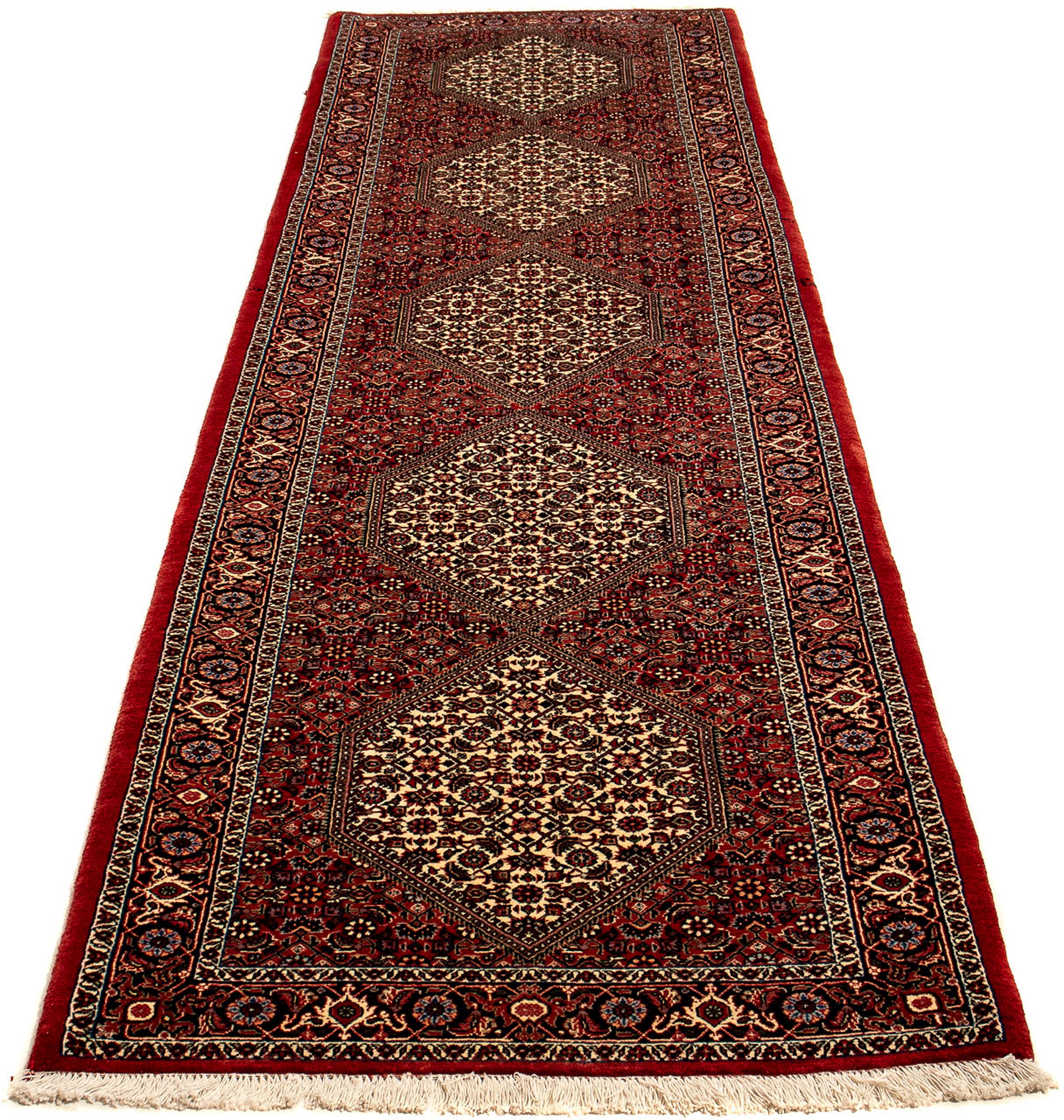 Image of morgenland Orientteppich »Perser - Bidjar - 318 x 83 cm - dunkelrot«, rechteckig, 15 mm Höhe, Wohnzimmer, Handgeknüpft, Einzelstück mit Zertifikat bei Ackermann Versand Schweiz