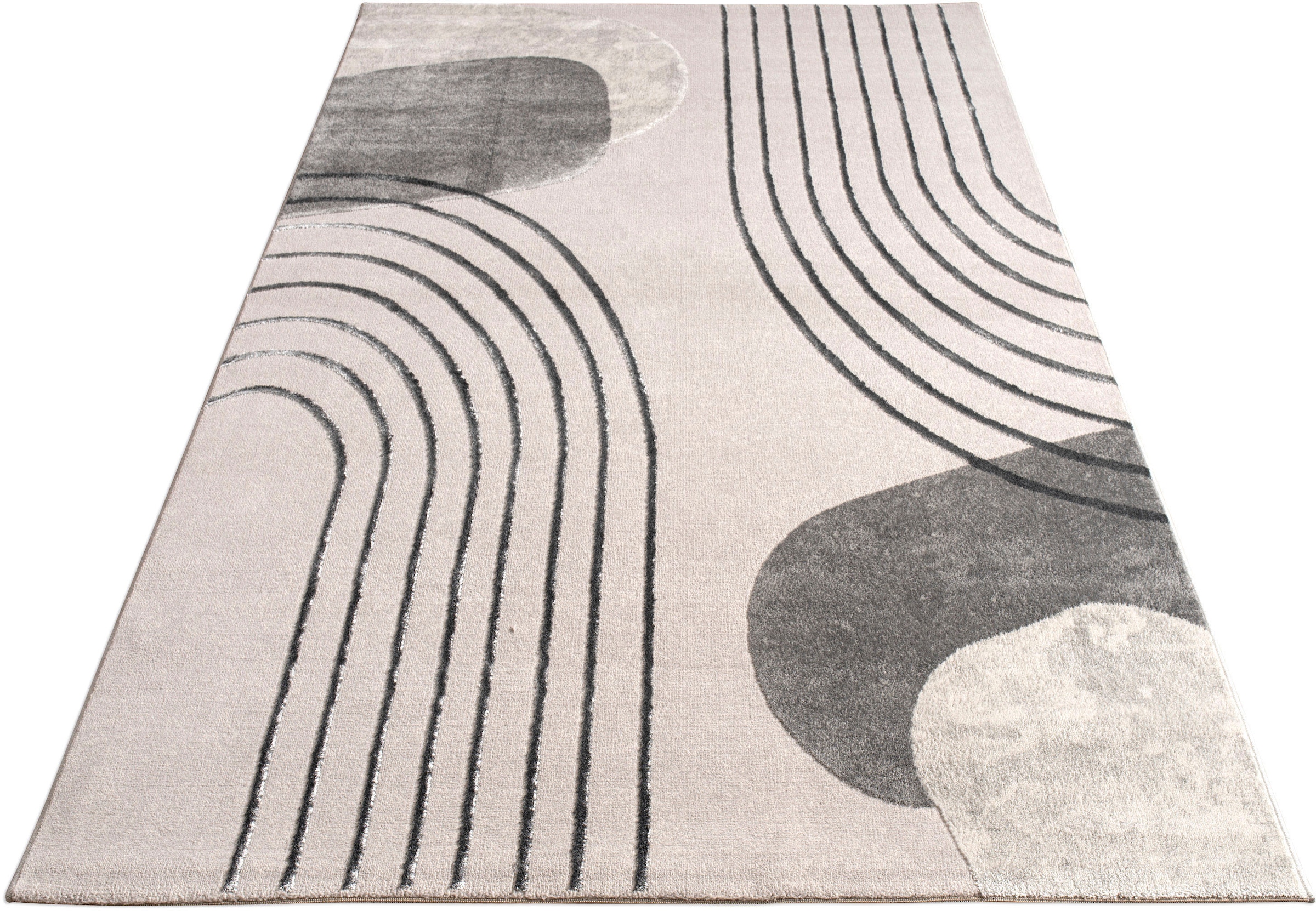 Image of Paco Home Teppich "Tuana 216" rechteckig 15 mm Höhe Kurzflor, modernes Design, Regenbogen, Hoch-Tief Struktur, Scandi-Look