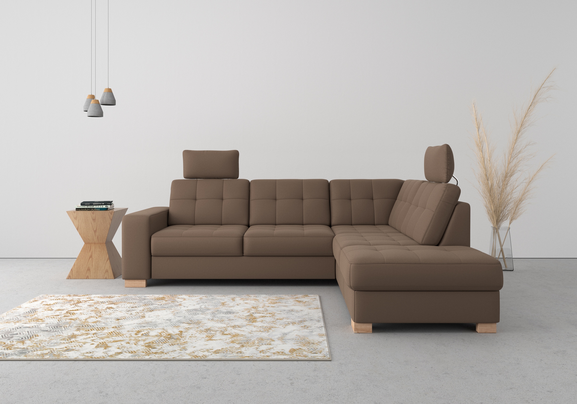 sit&more Ecksofa »Quincy L-Form« wahlweise mit Bettfunktion und Bettkasten