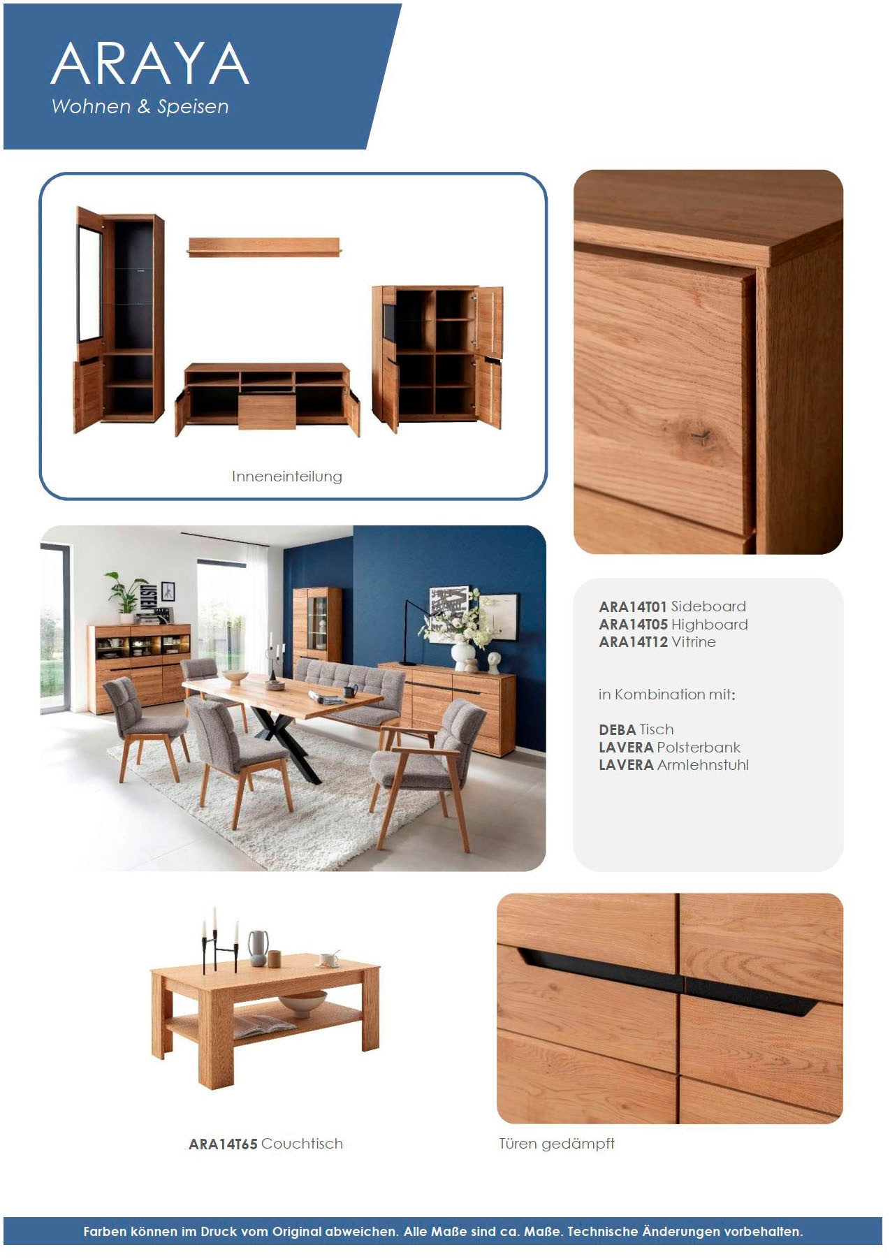 MCA living Meuble mural »Araya Wohnkombination II« Komplett-Set, optional: Glaskantenbeleuchtung, 4 cuis tlg.