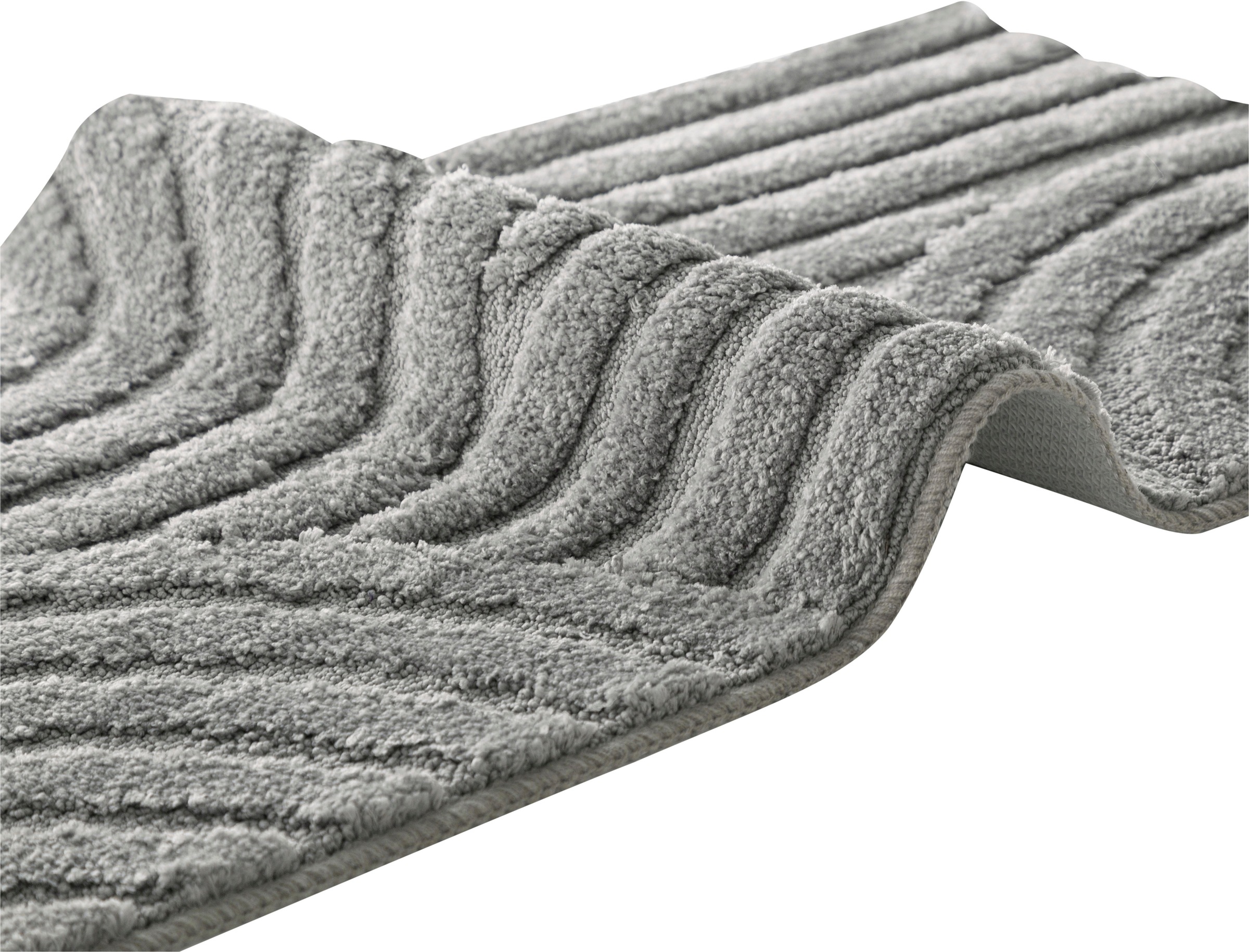 my home Badematte »Regona Scandi, Badvorleger, Badezimmer Teppich, Duschvorleger«, rutschhemmend beschichtet, strapazierfähig, Badteppich, Uni Farben, Hoch-Tief-Effekt, modernes Muster, Zen