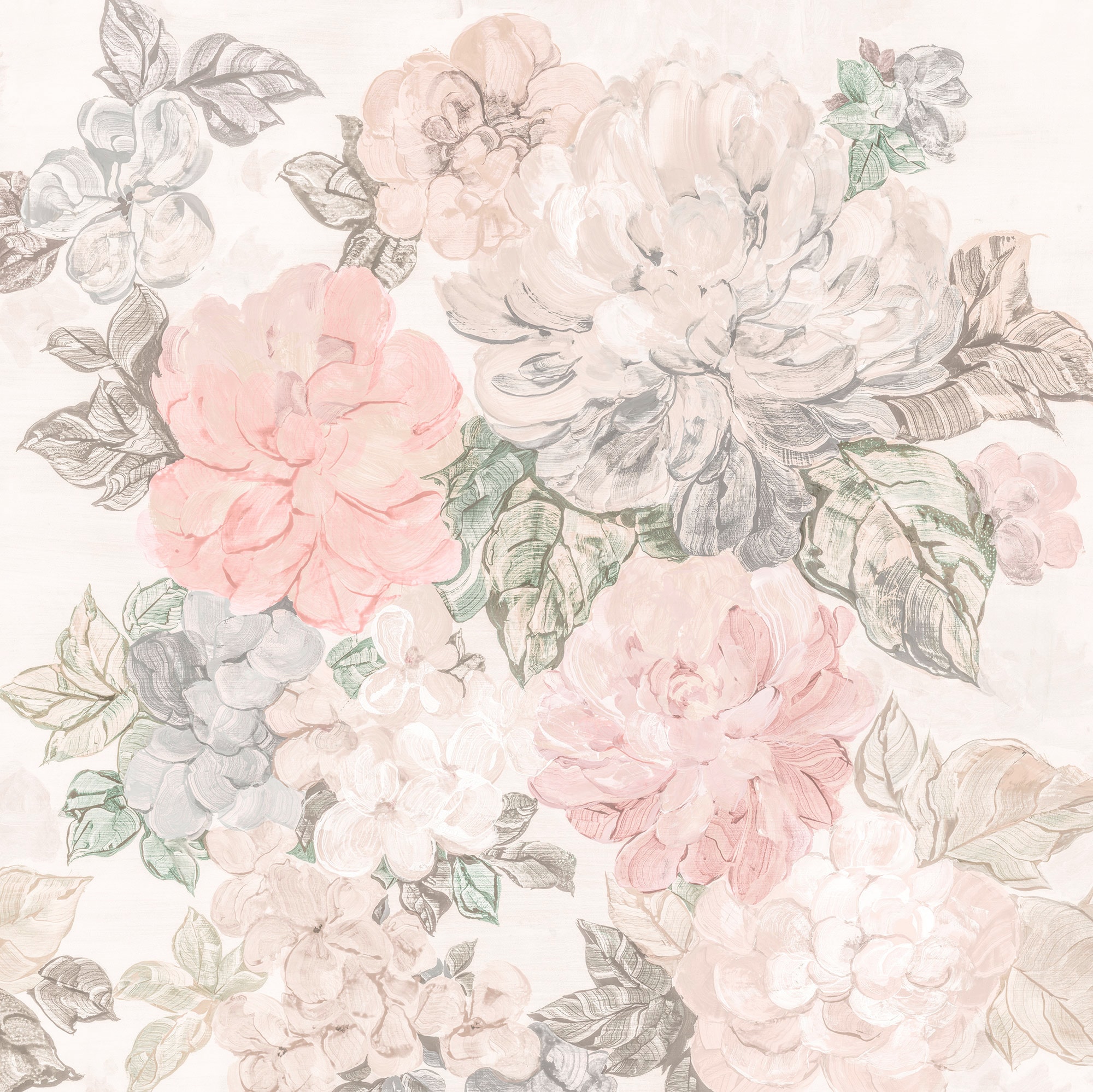 Image of Komar Vliestapete "Digitaldruck Vlies - Gardenia - Grösse 250 x 250 cm" bedruckt glatt Wohnzimmer, Schlafzimmer