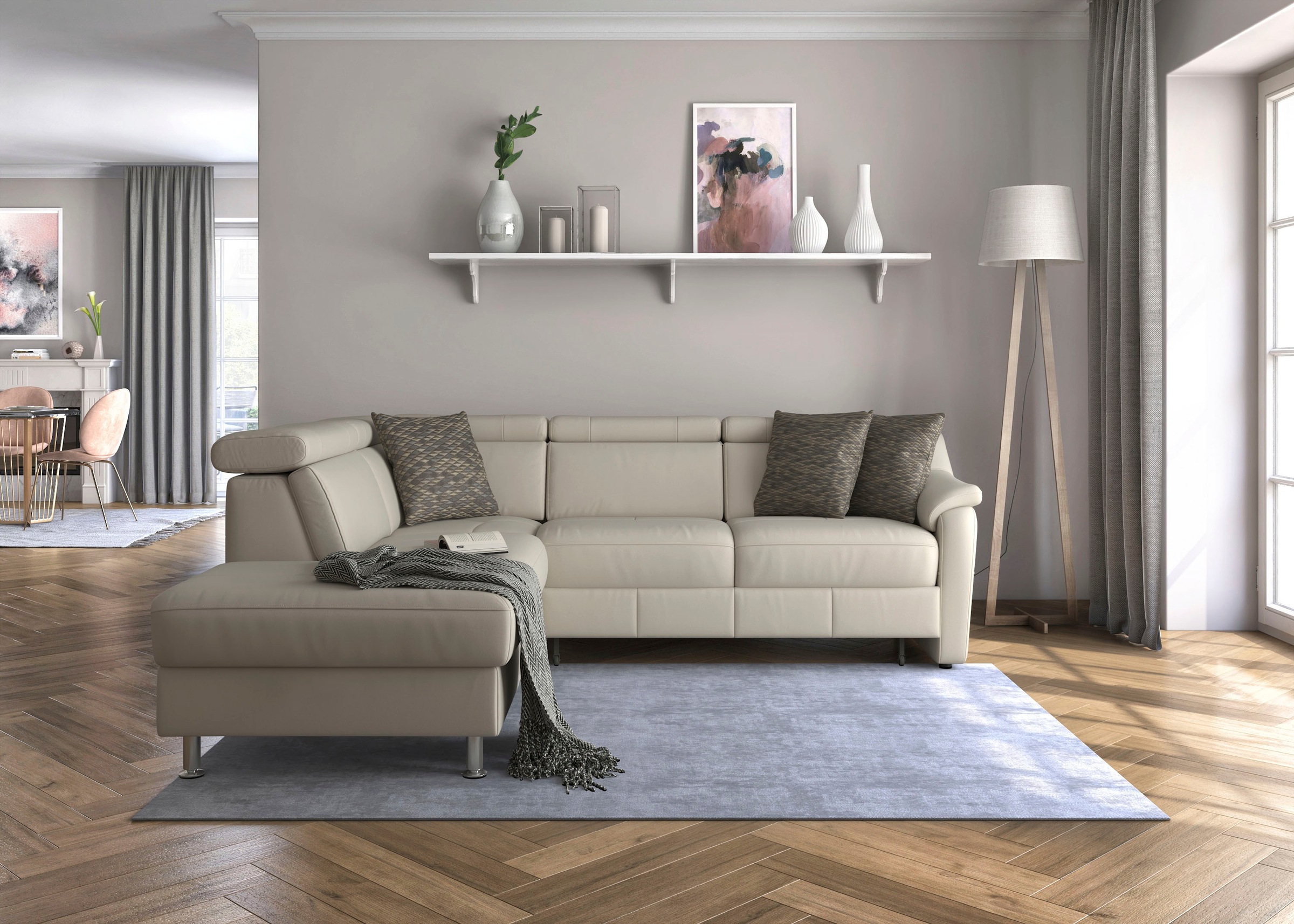 sit&more Ecksofa »Freetown L-Form« inklusive Kopfteilverstellung und komfortablem Federkern