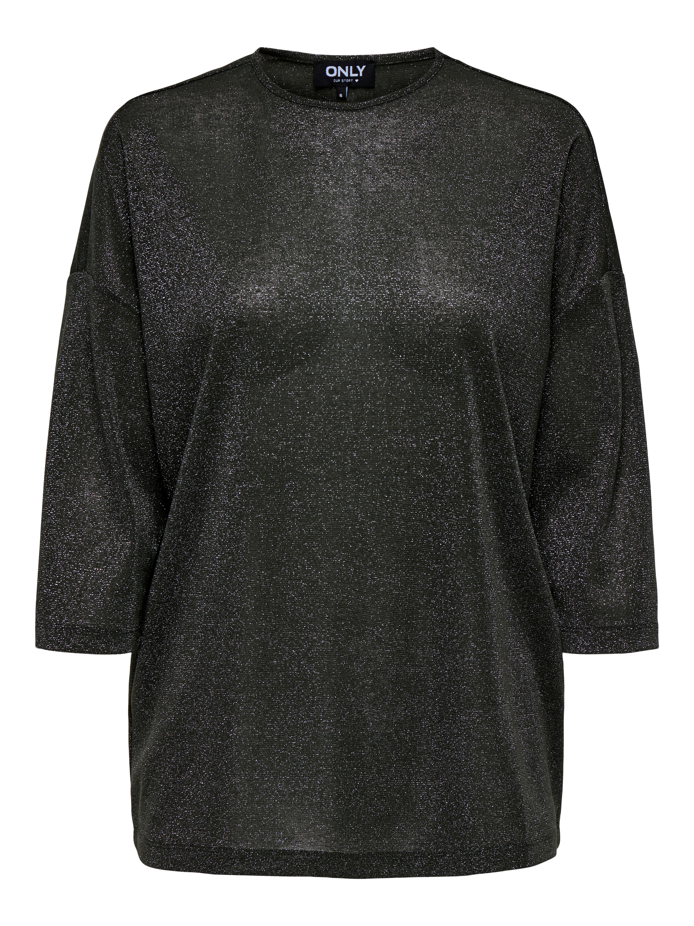 ONLY T-shirt à manches 3/4 »ONLSILVERY GLAMOUR LUREX 3/4 TOP JRS« mit Glitzer-Effekt