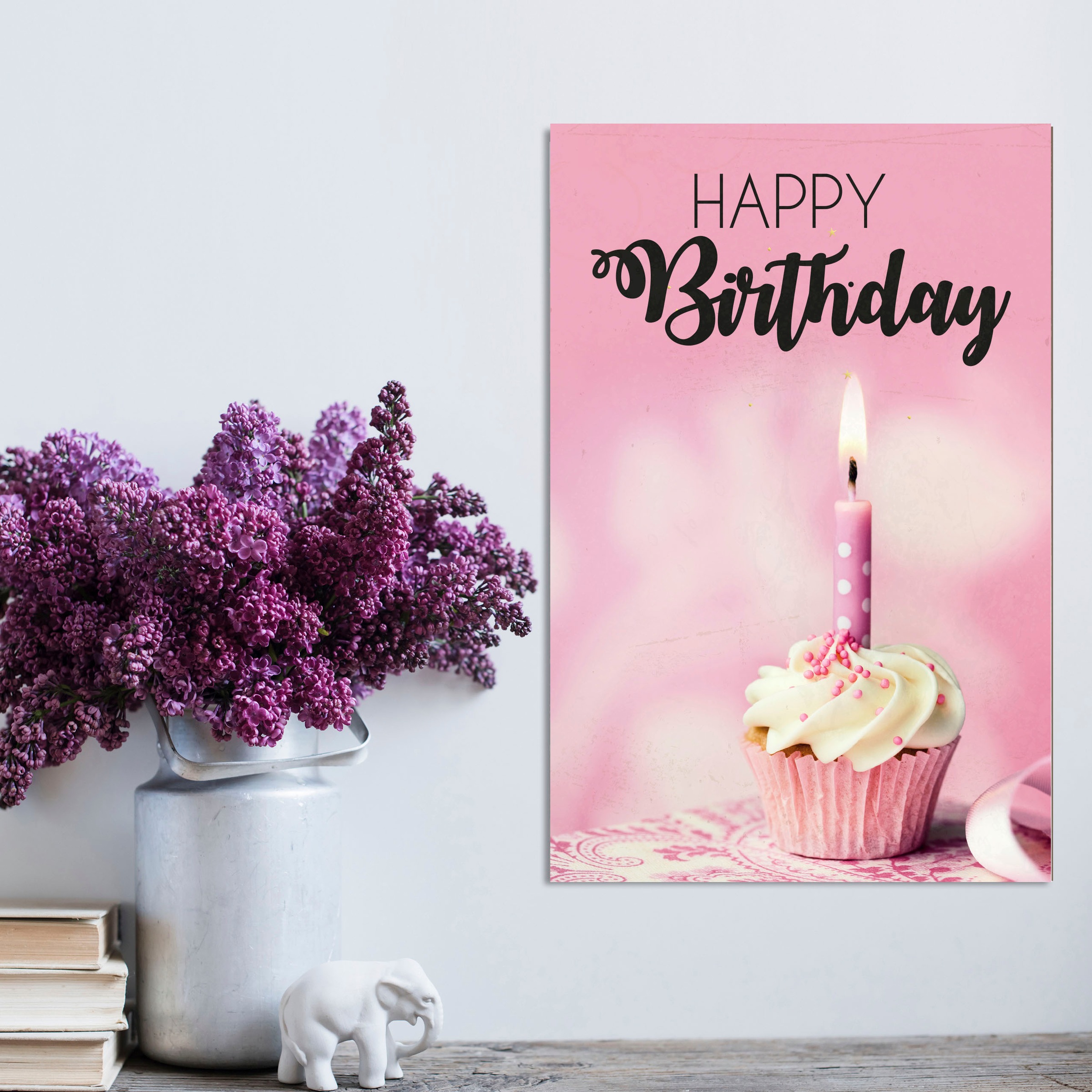 queence Metallbild "Birthday Cupcake" Sprüche 1 Stk. tlg.