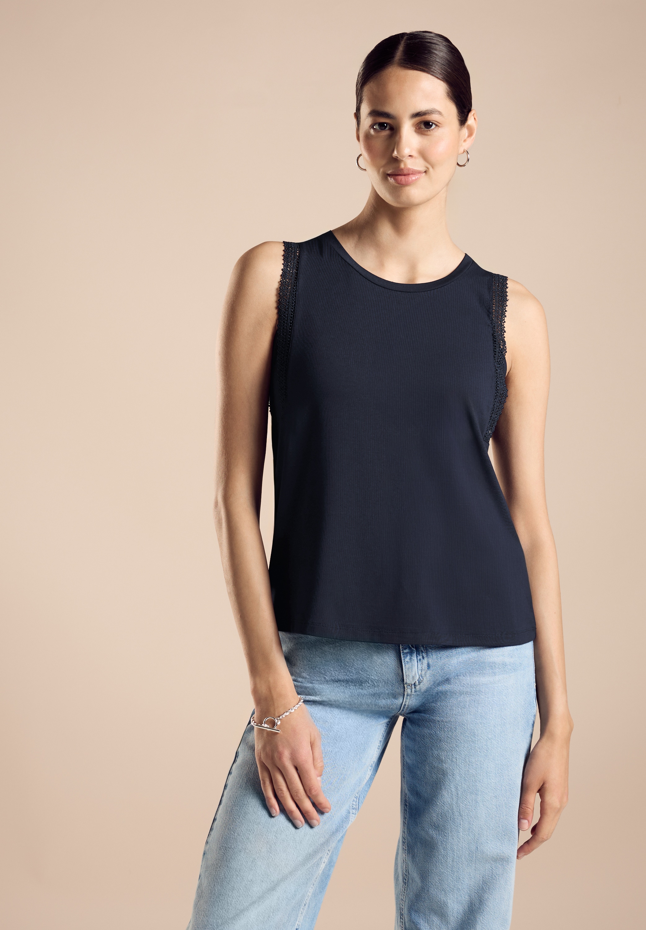 STREET ONE Shirttop mit Häkeldetail