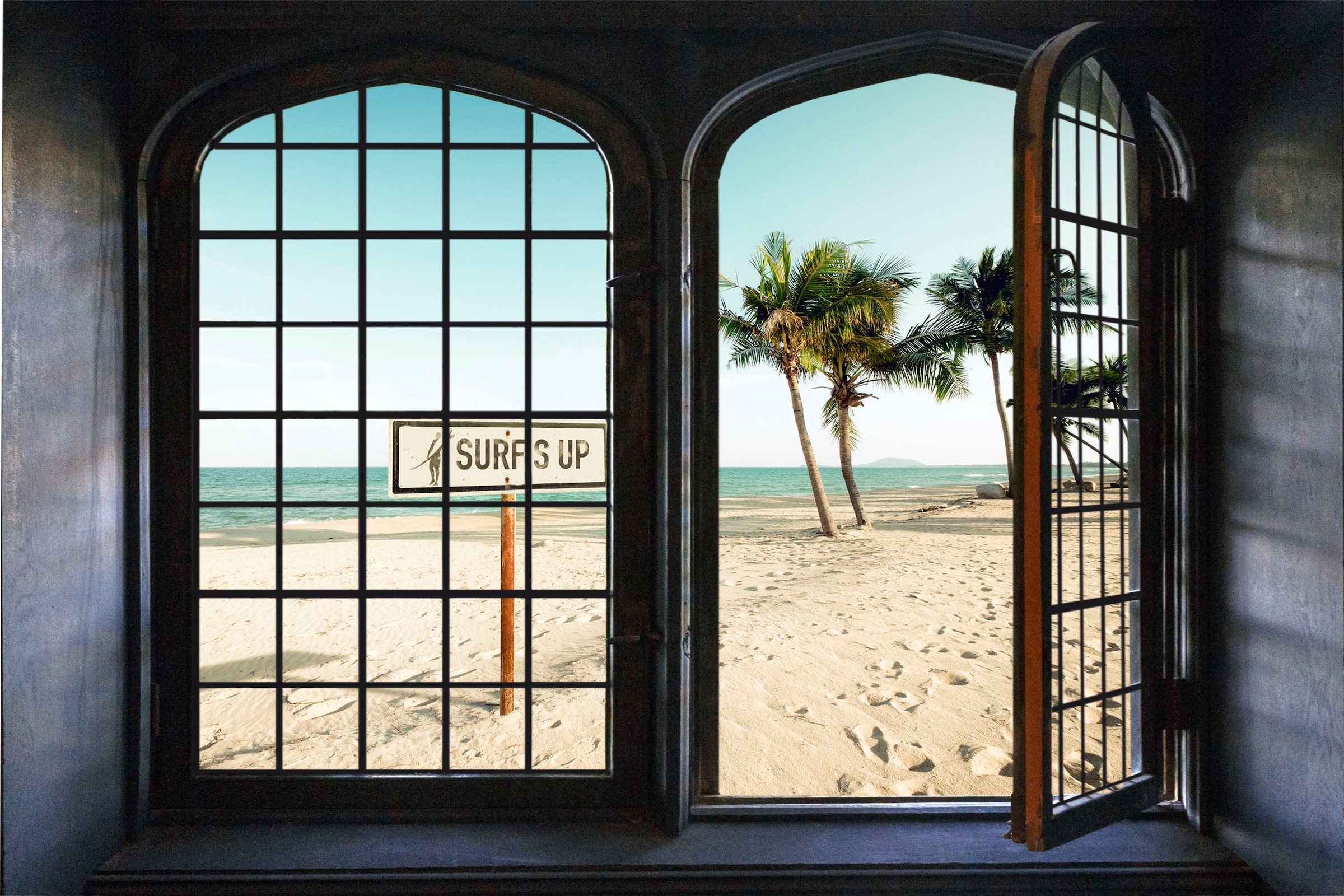 Image of queence Wandsticker "Surf up" Wandsticker, Wandbild, selbstklebend, 3D, Fenster