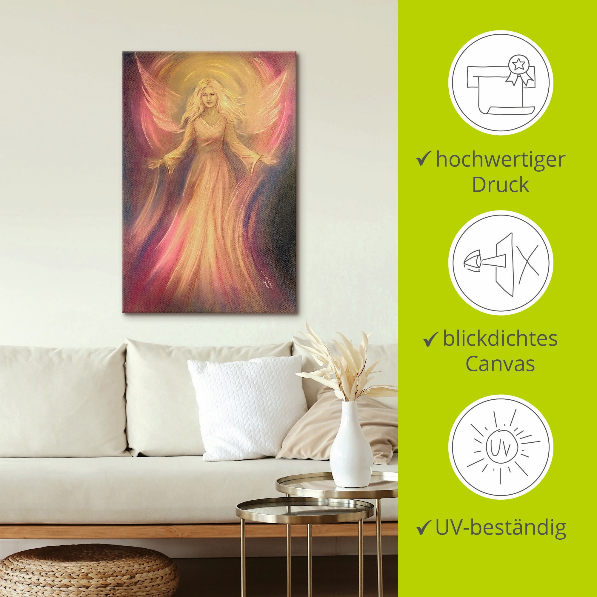 Artland Wandbild »Engel Licht Liebe - Spirituelle Malerei«, Religion, (1 St.), als Alubild, Outdoorbild, Leinwandbild, Poster, Wandaufkleber