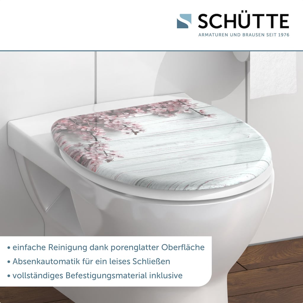 Schütte WC-Sitz »Flowers&Wood«, Duroplast, Absenkautomatik, Motivdruck