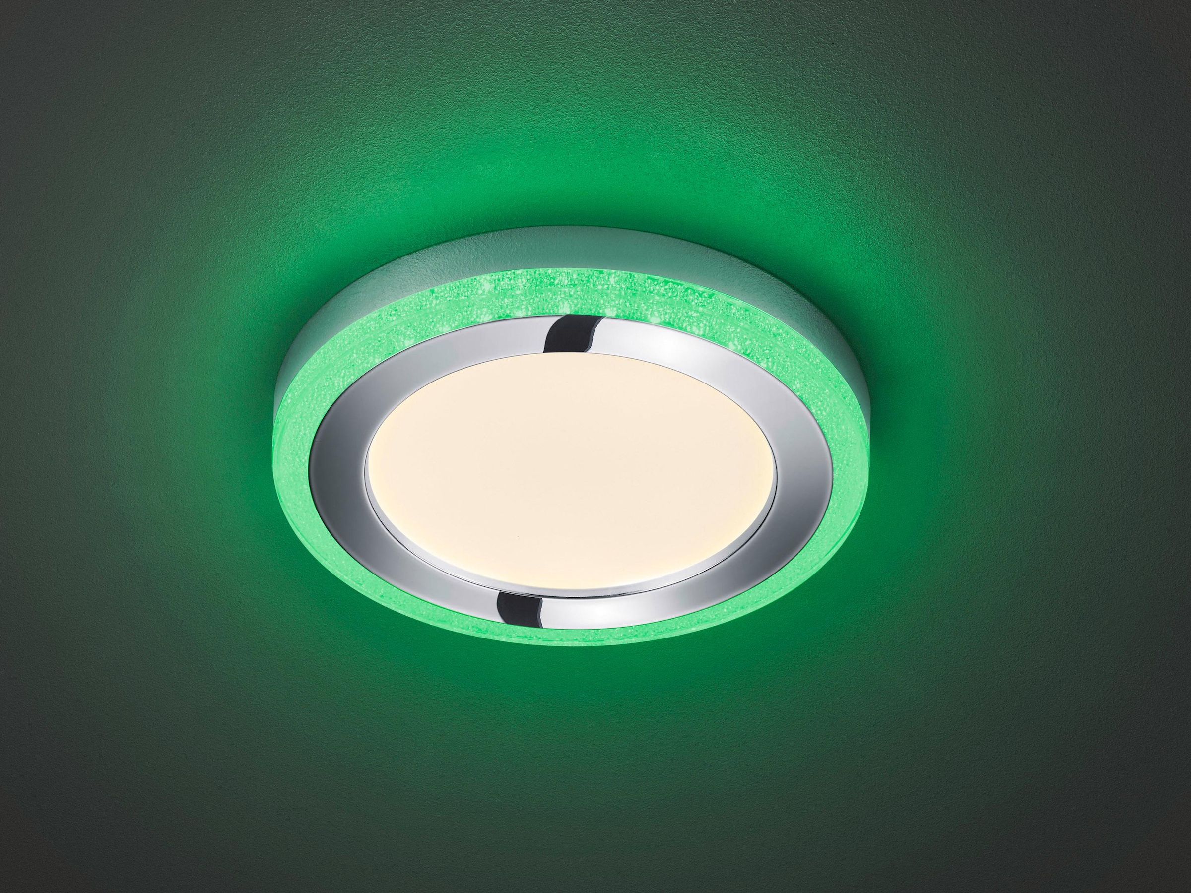 TRIO Leuchten LED Deckenleuchte »Slide«, 1 flammig-flammig, Fernbedienung, integrierter Dimmer, Nachtlicht, RGBW-Farbwechsler