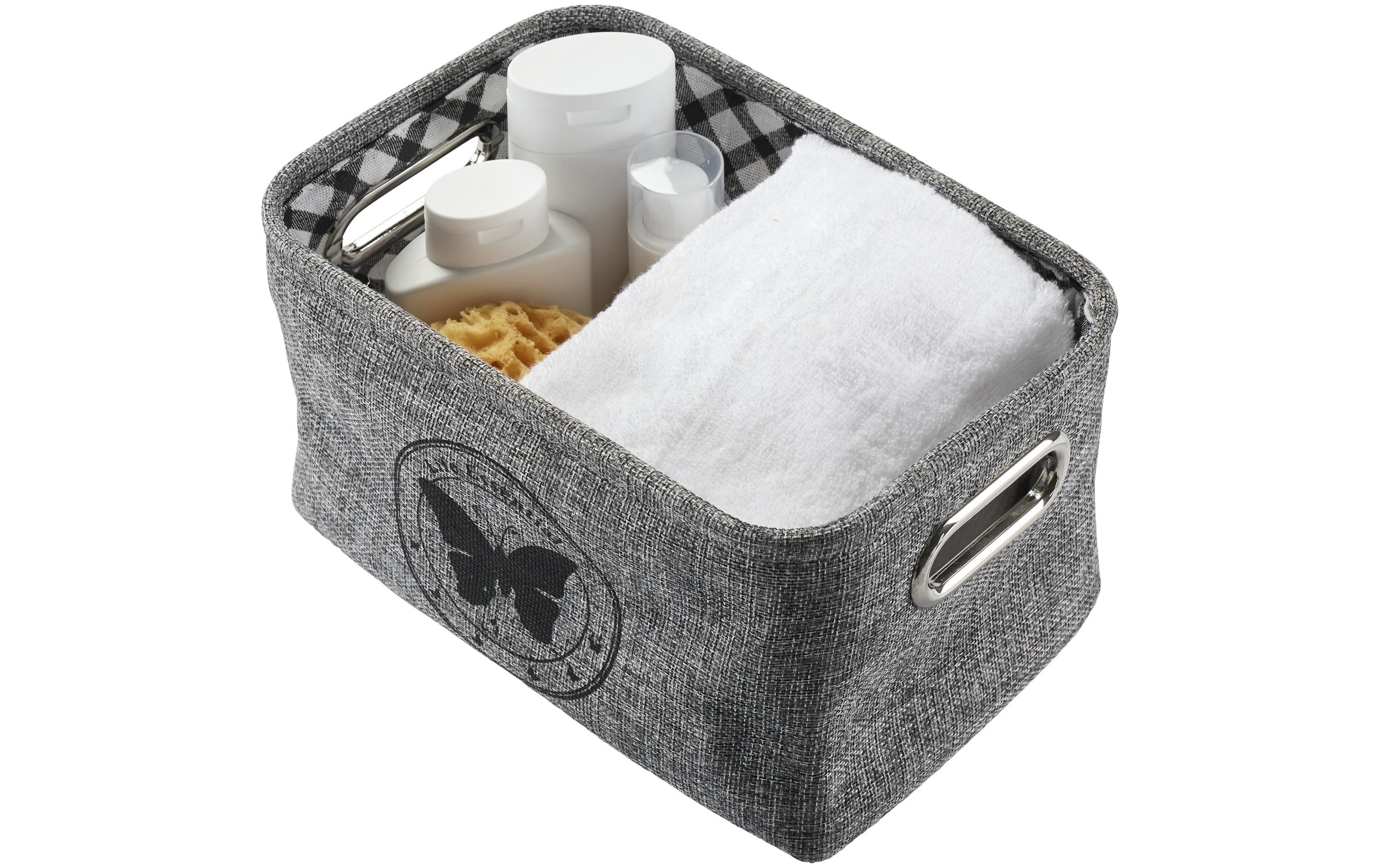 diaqua® Aufbewahrungskorb »Butterfly 28 x 19 x 16 cm, Grau«, (1 St.)