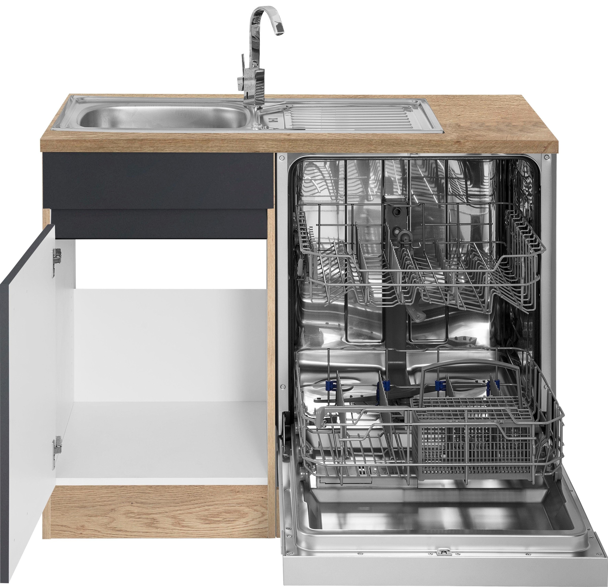 OPTIFIT Winkelküche »Roth«, Stellmasse 210x175 cm,wahlweise mit E-Geräten, Push-to-Open-Funktion