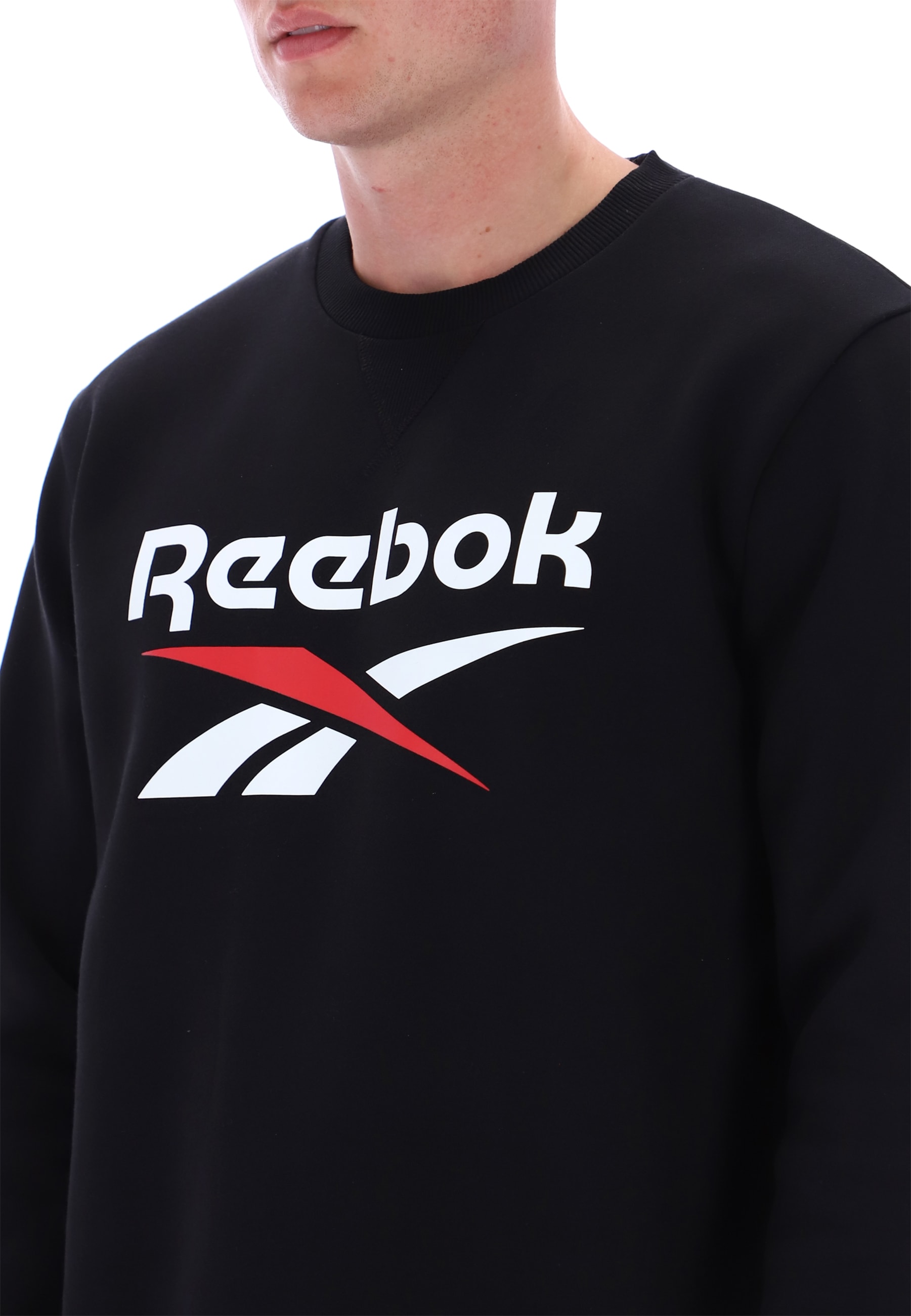 Reebok Sweat-shirt »JULIAN 2 COL LOGO CREWNECK SWEATSHIRT«, Design à manches longues, en coton et polyester, avec col rond
