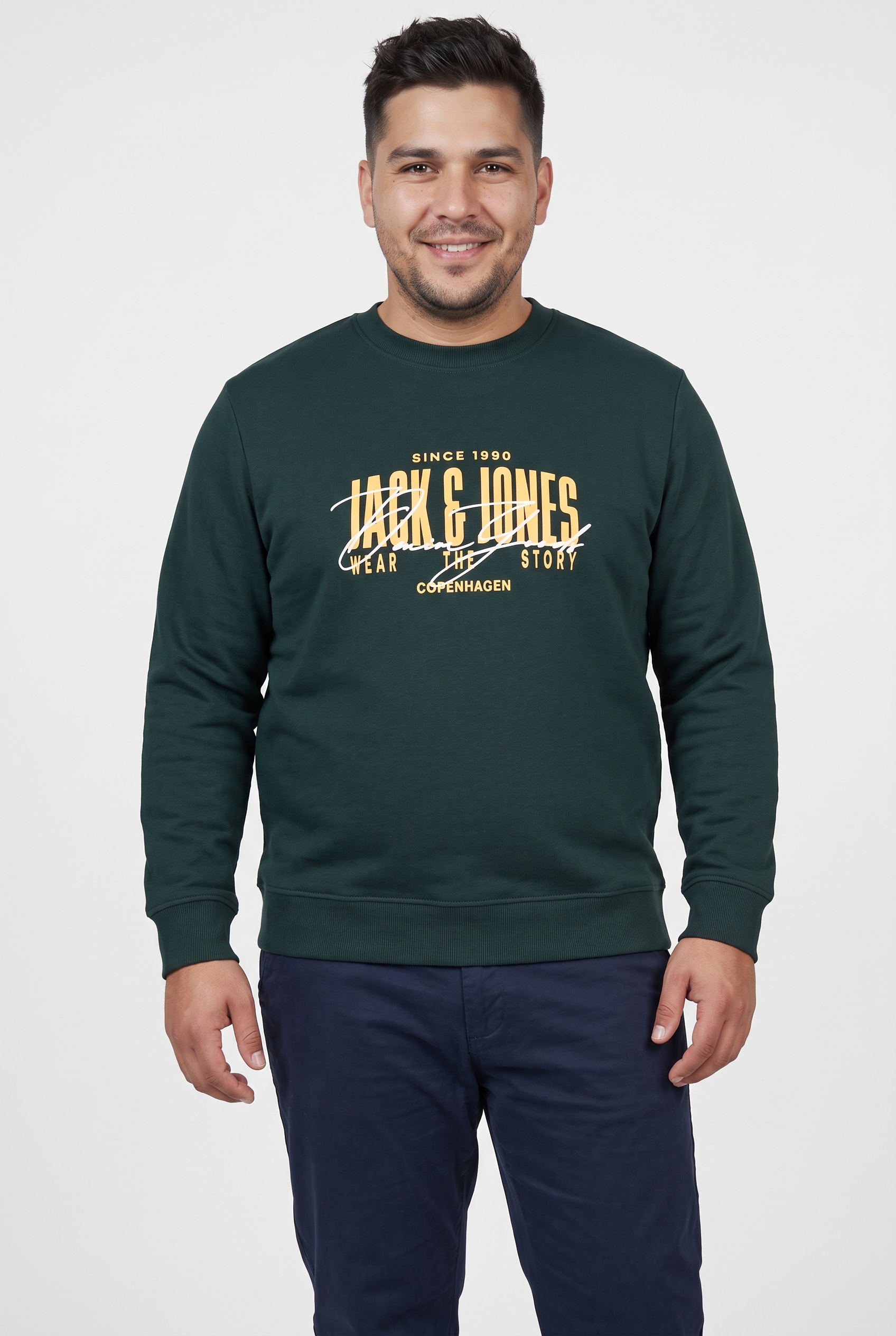 Image of Jack & Jones PlusSize Sweatshirt "JJAERO SWEAT CREW NECK PLS", Baumwollmischung, regular fit