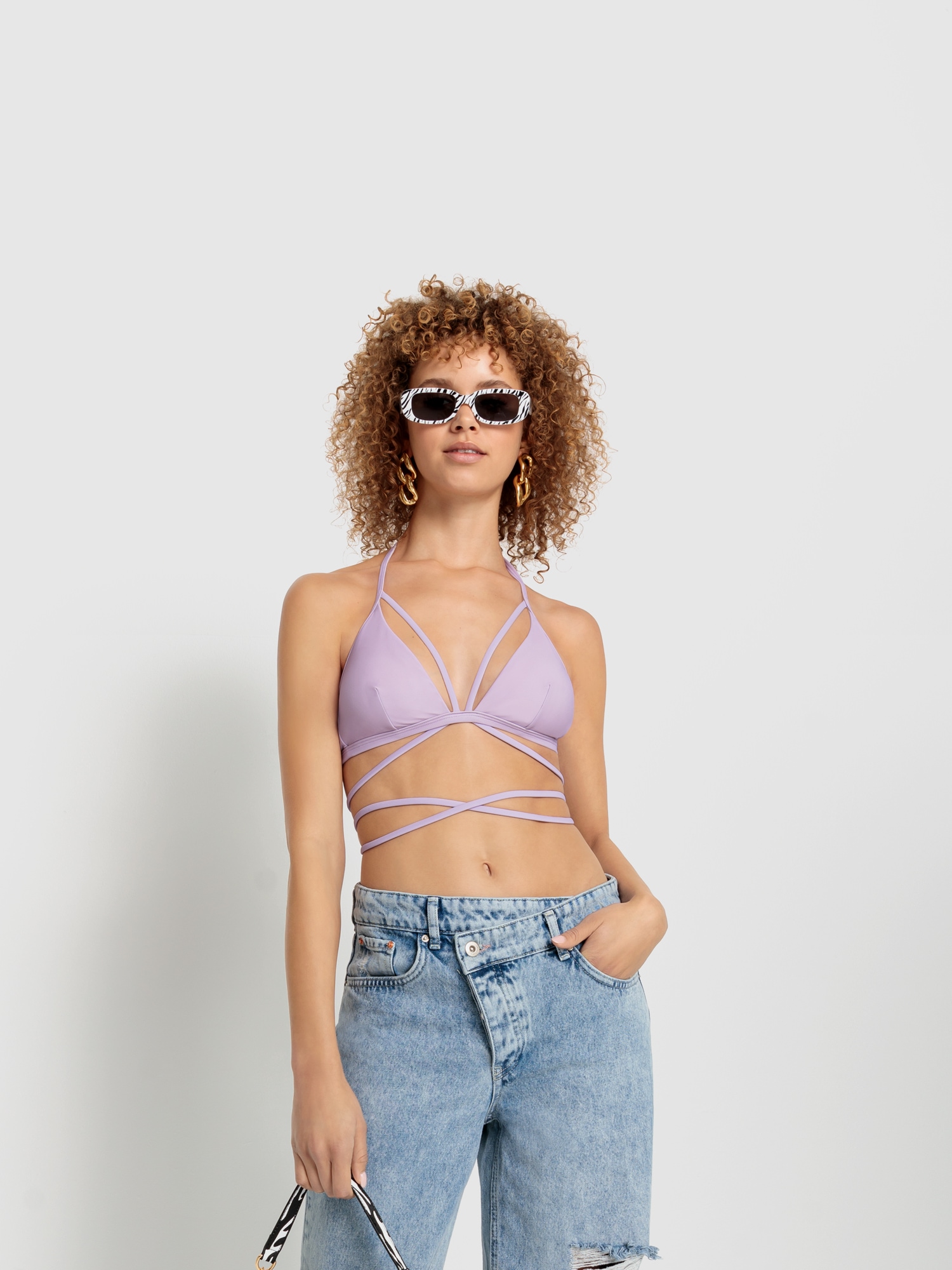 LSCN by LASCANA Triangel-Bikini-Top »Gina«, mit langem Bindeband