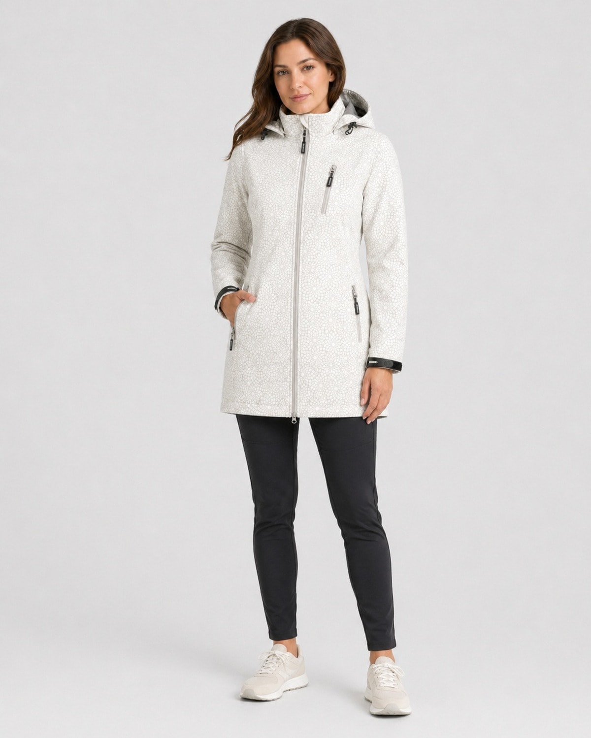 DEPROC Active Veste softshell »SHELBY LONG« avec capuche court manteau softshell léger avec capuche amovible