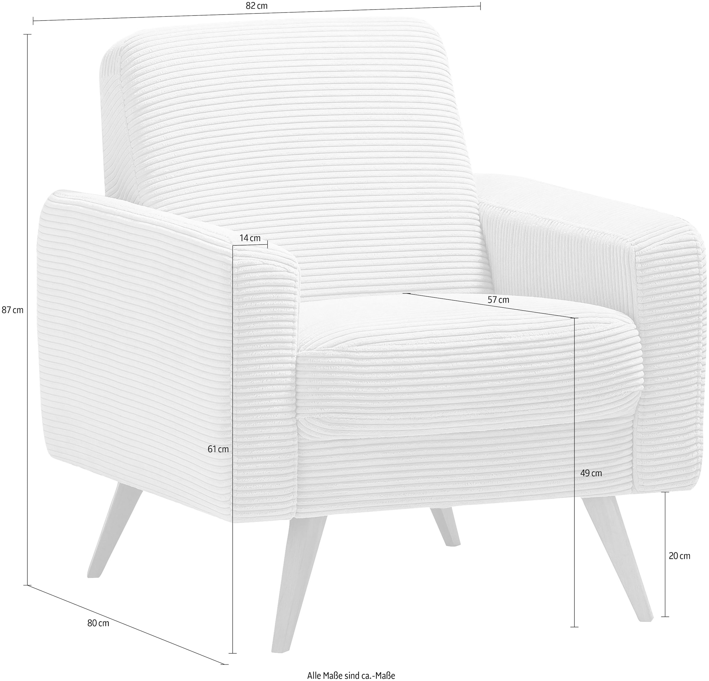 exxpo - sofa fashion Sessel »Samso, Loungesessel«, elegant und bequem, aktueller Cord Bezug