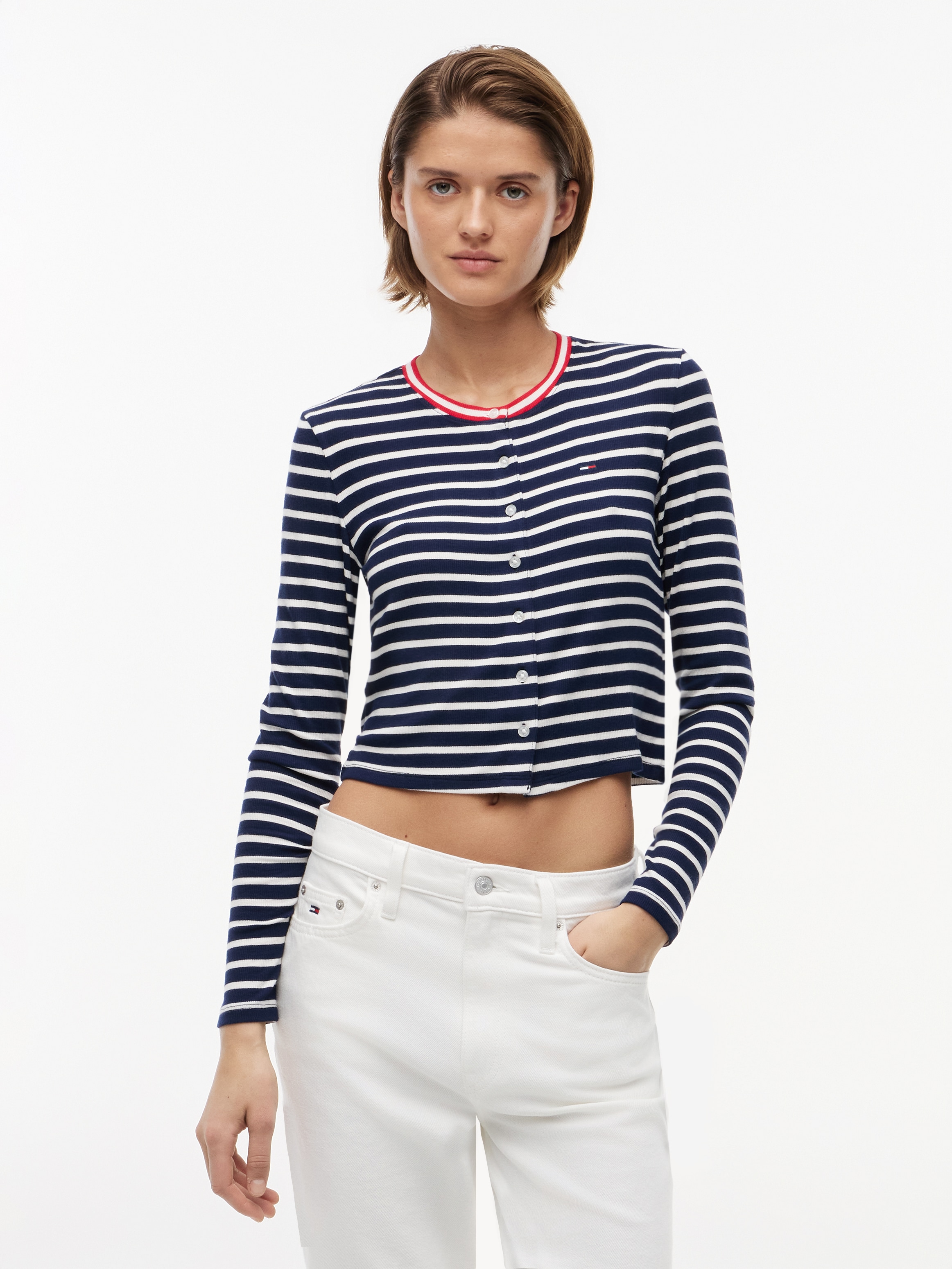 Image of Tommy Jeans Shirtjacke "TJW SLIM JERSEY LS CARDIGAN" Viskosemischung, slim fit
