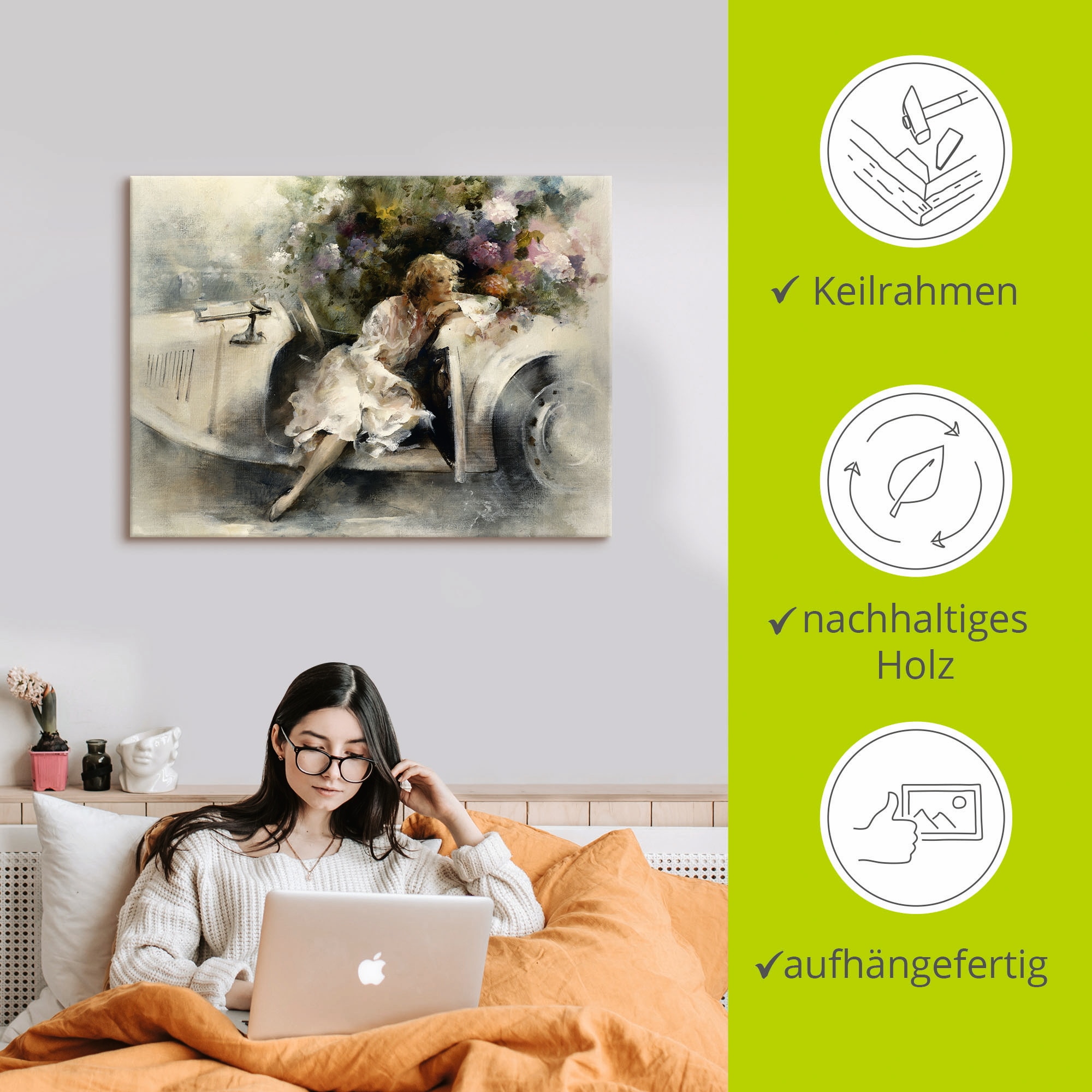 Artland Wandbild »Tagträumer«, Frau, (1 St.), als Leinwandbild, Poster, Wandaufkleber in verschied. Grössen