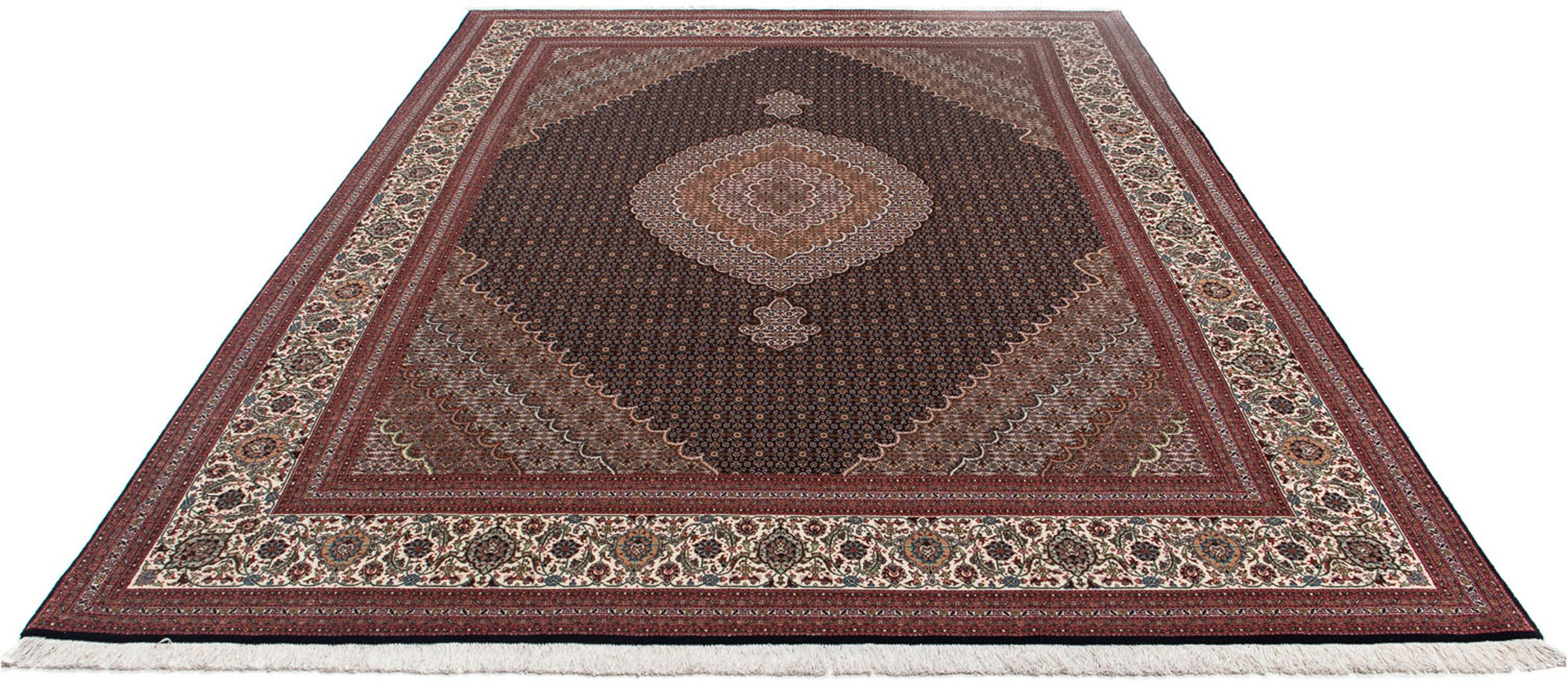 Image of morgenland Orientteppich »Perser - Täbriz - 342 x 250 cm - dunkelbraun«, rechteckig, 10 mm Höhe, Wohnzimmer, Handgeknüpft, Einzelstück mit Zertifikat bei Ackermann Versand Schweiz