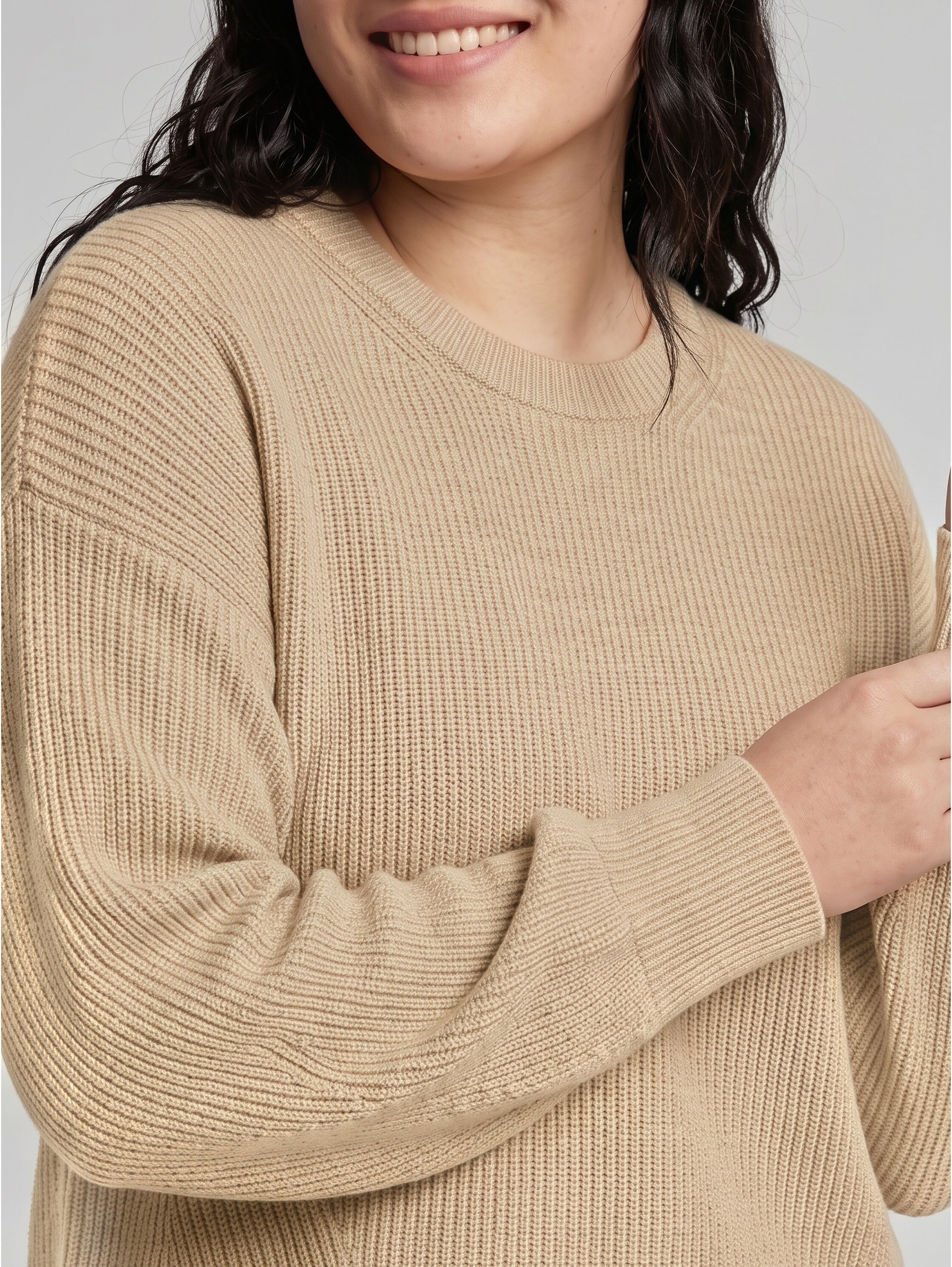 TOM TAILOR PLUS Pull en tricot pull à manches longues avec col rond / mélange viscose