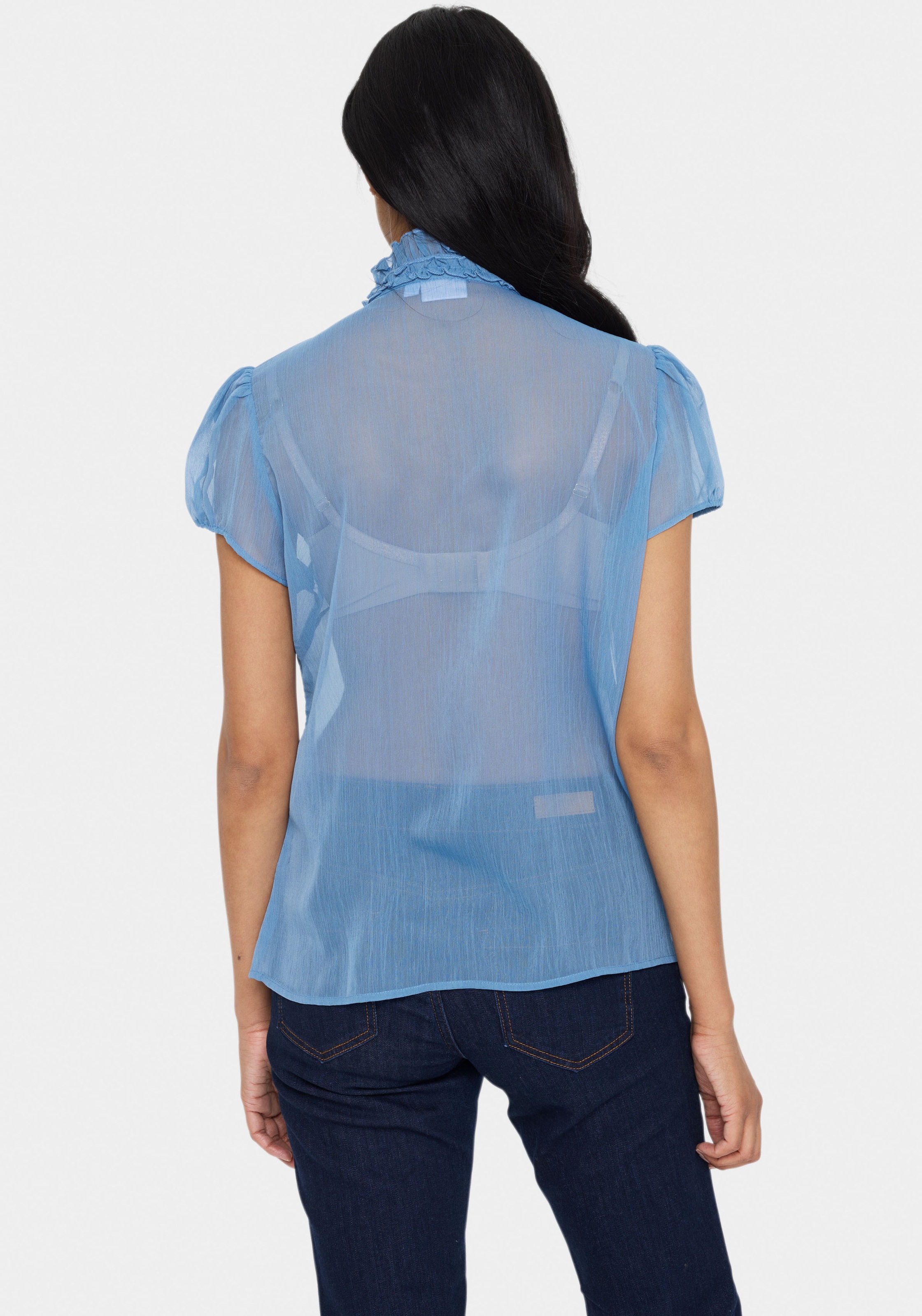 Saint Tropez Rüschenbluse »LiljaSZ Crinkle SS Shirt«