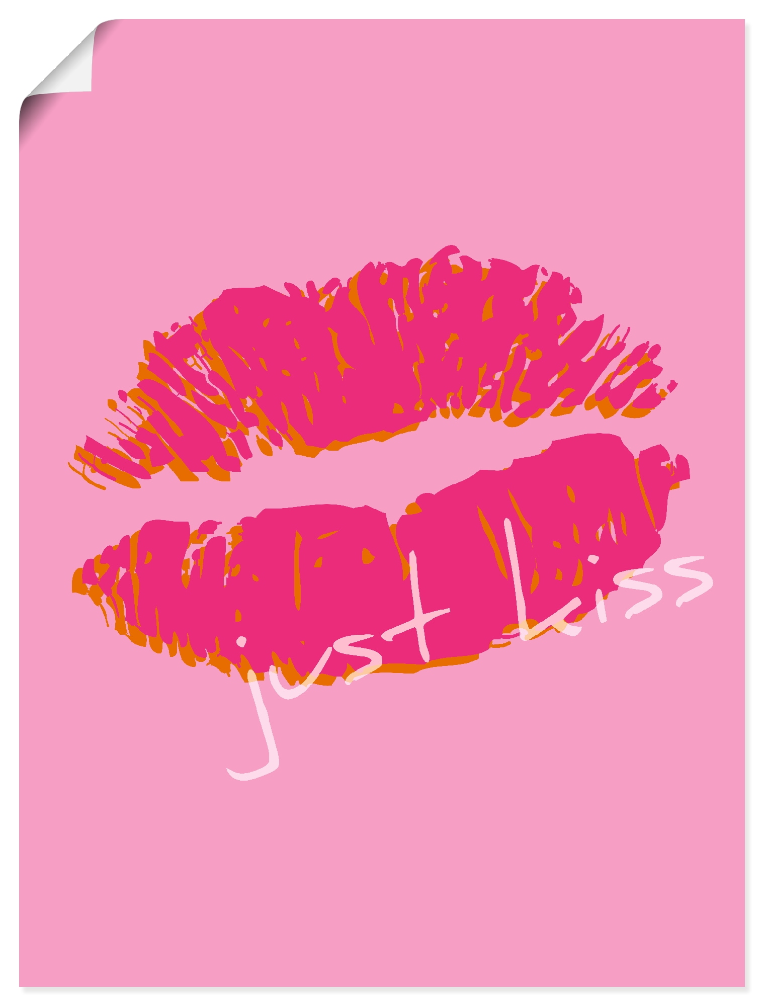 Image of Artland Wandbild "Just kiss" Sprüche & Texte 1 Stk. tlg. als Alubild, Leinwandbild, Poster, Wandaufkleber in verschied. Grössen
