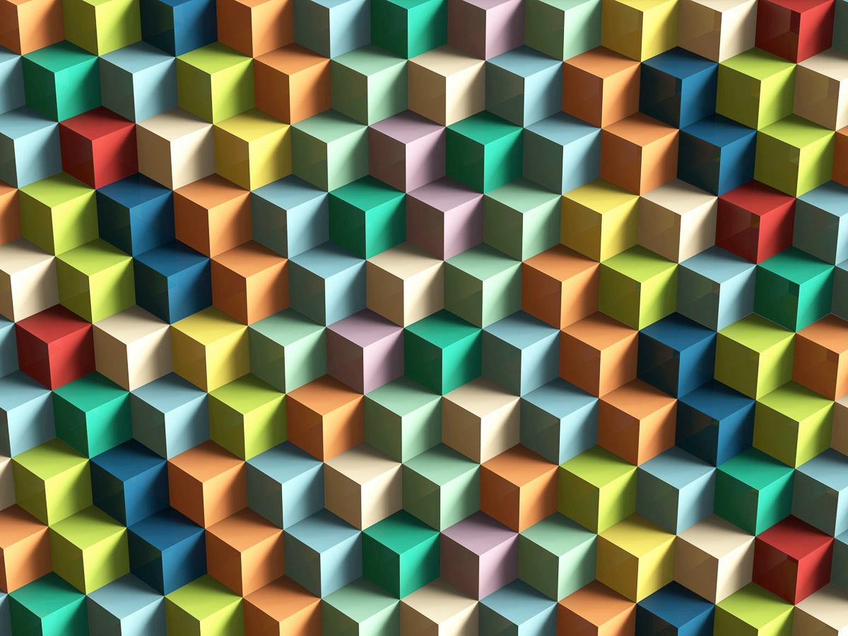 Image of Papermoon Fototapete »Abstrakt bunte Würfel«, Vliestapete, hochwertiger Digitaldruck, inklusive Kleister bei Ackermann Versand Schweiz