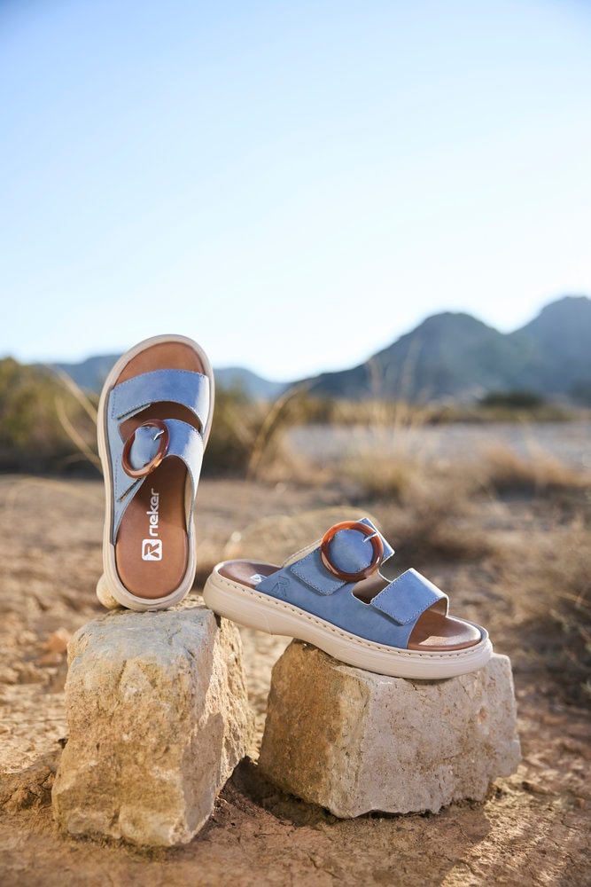 Rieker Pantolette  chaussure d'été, chausson, chaussure de plage avec bride velcro