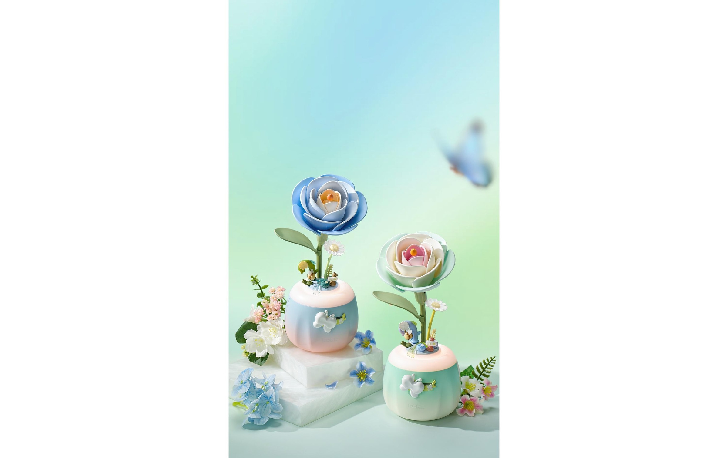 Image of Modellbausatz "Rolife Minty Camellia Lamp Animiertes Nachtlicht" 73 Stk. tlg.