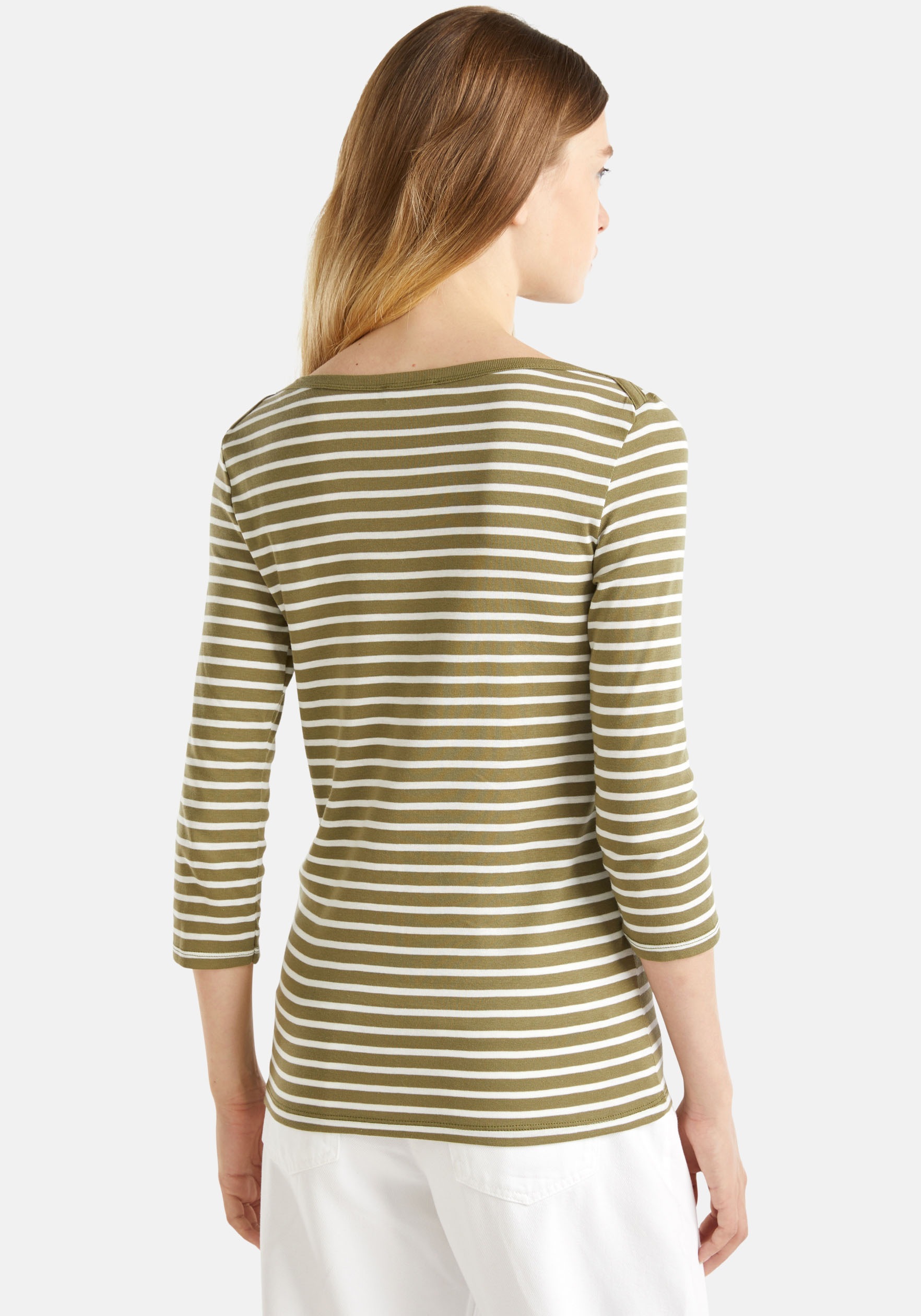 United Colors of Benetton T-Shirt »T-SHIRT L/S«, mit allover Ringeldessin, modischer U-Boot-Ausschnitt