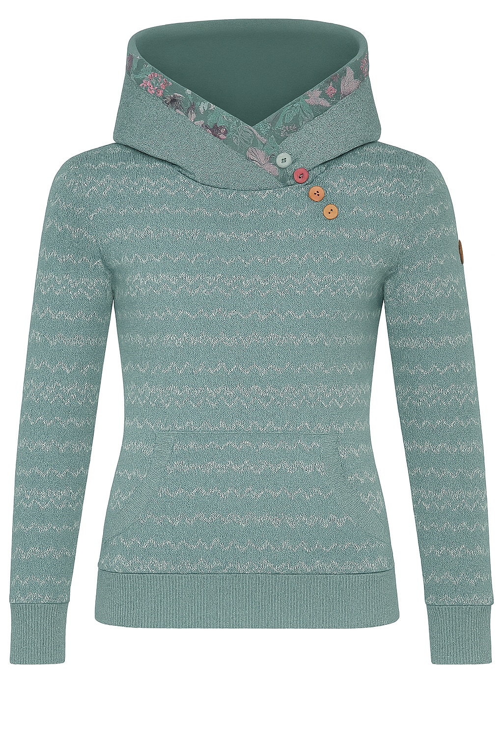 Ragwear Sweatshirt »ANGELLIKA FLOWERS O«, mit asymmetrischem Schalkragen