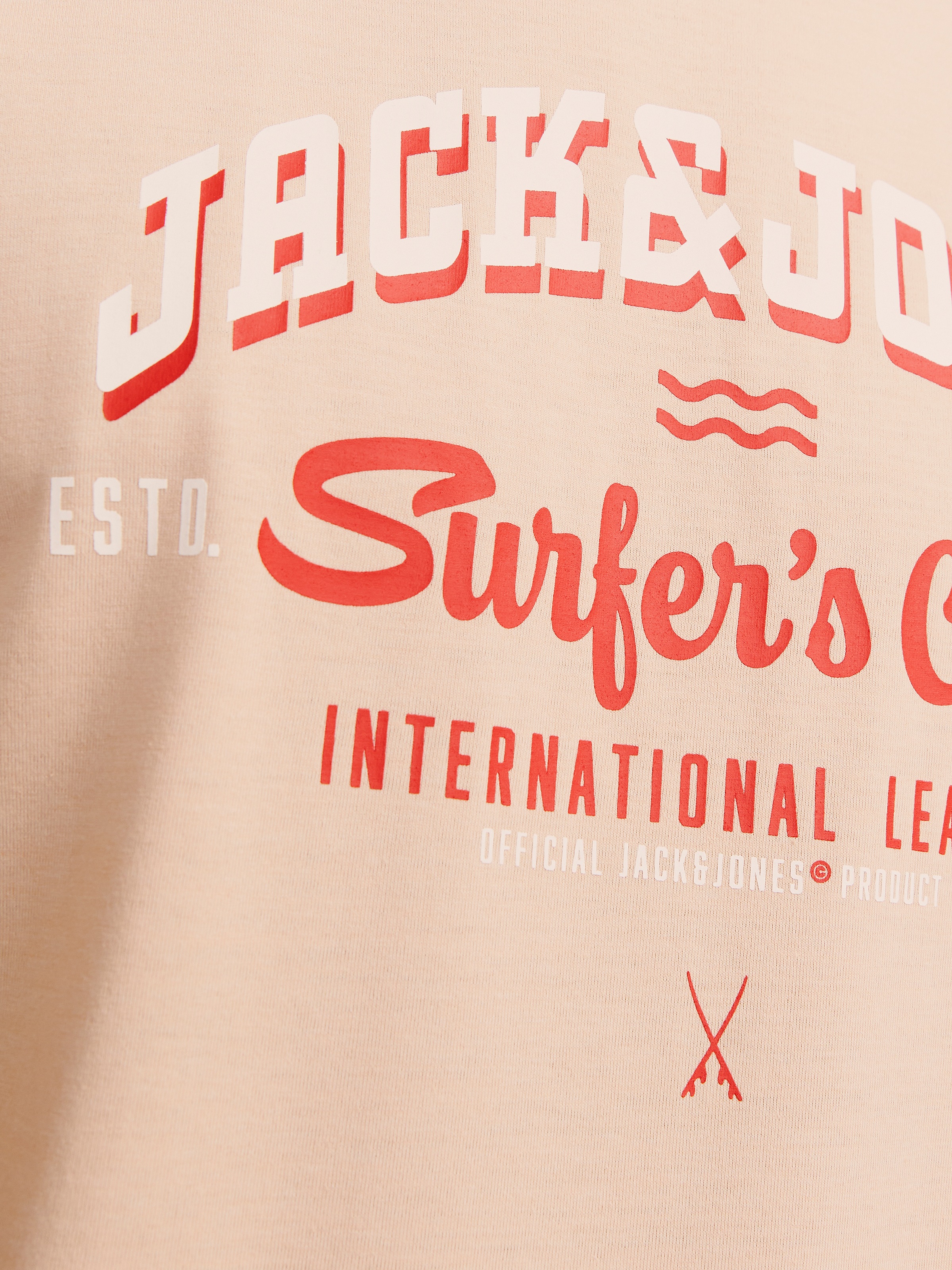 Jack & Jones Rundhalsshirt »JJELOGO TEE SS O-NECK 2 COL SS25 SN« mit Logo Print