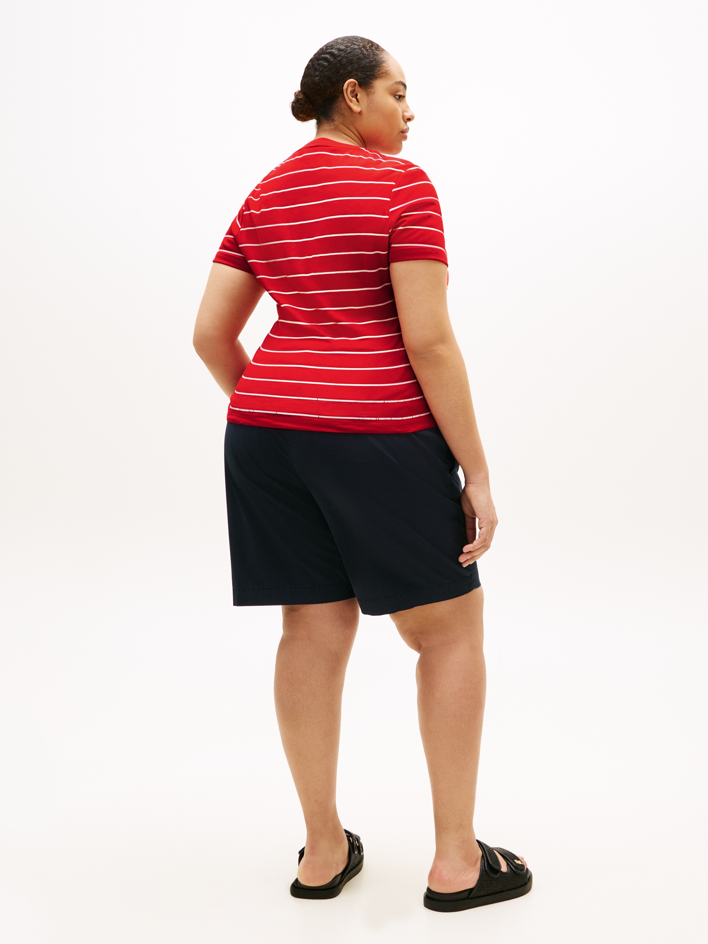 Tommy Hilfiger Curve V-Shirt »CRV SLIM CODY V-NK SS« in grossen Grössen, Baumwoll-Qualität