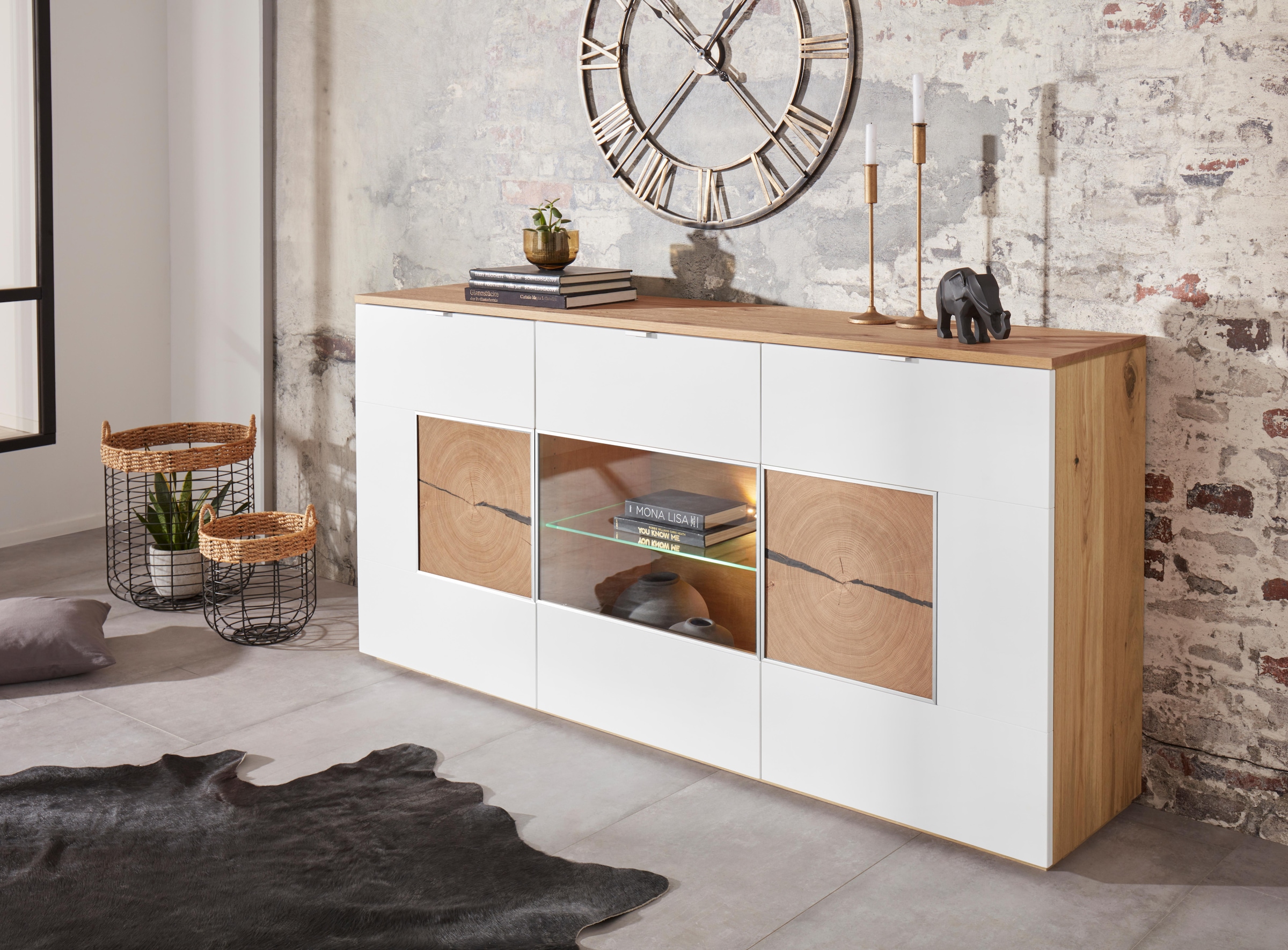 Image of VOGL Möbelfabrik Sideboard Breite 180 cm mit Hirnholzelement