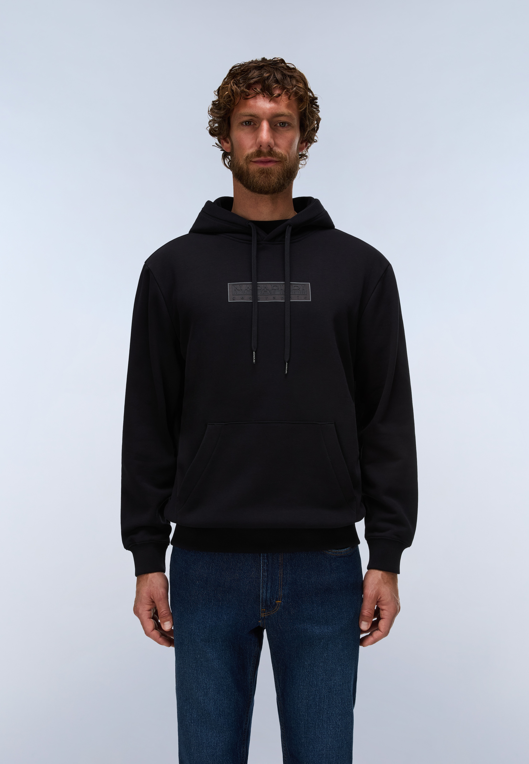 Image of Napapijri Kapuzensweatshirt "B-BOX LOGO H WI BLACK BEAUTY", sportlicher Look, mit Kapuze, aus Baumwolle und Polyester