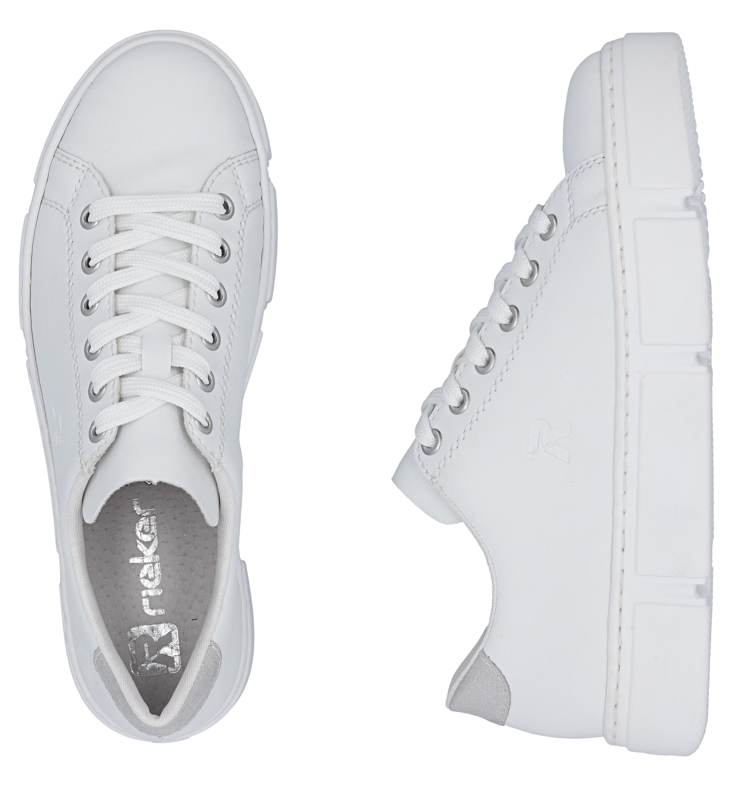 Rieker Baskets à plateforme  in monochromer Optik, Freizeitschuh, Halbschuh, Schnürschuh
