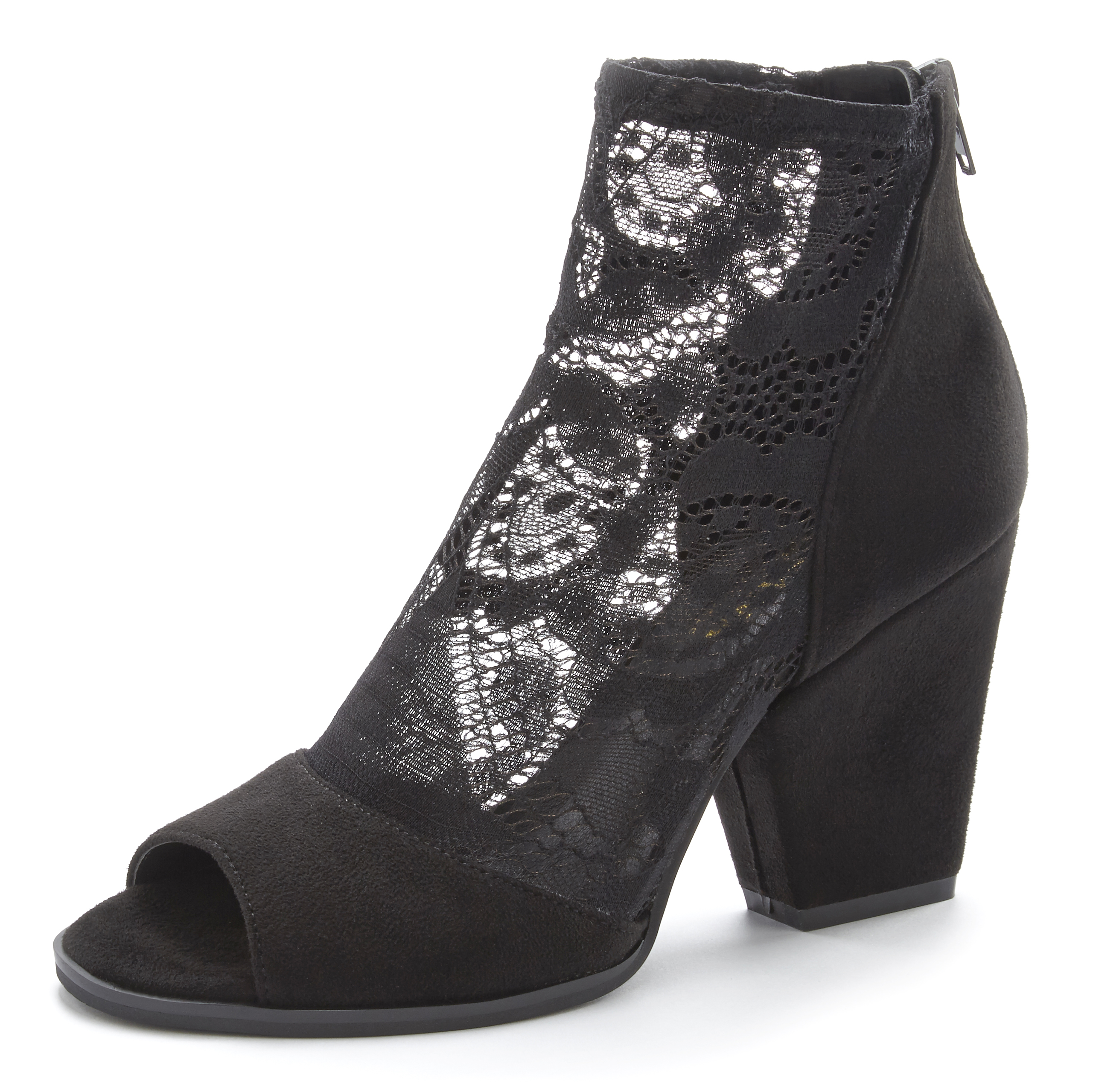 Stiefelette »Sandalette«, Boots mit elastischer Spitze und modischem Blockabsatz