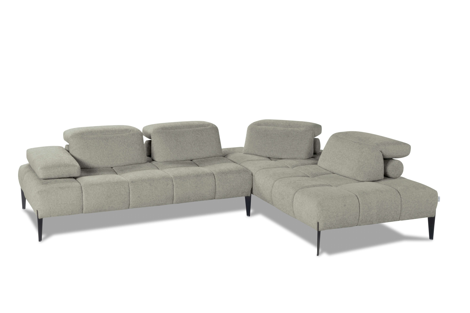 Image of CALIA ITALIA Ecksofa "Skyline, Made in Italy, Design-Sofa, L-Form, mit Sitztiefenverstellung" verstellbare Armlehne und Kopfstütze für maximalen Komfort