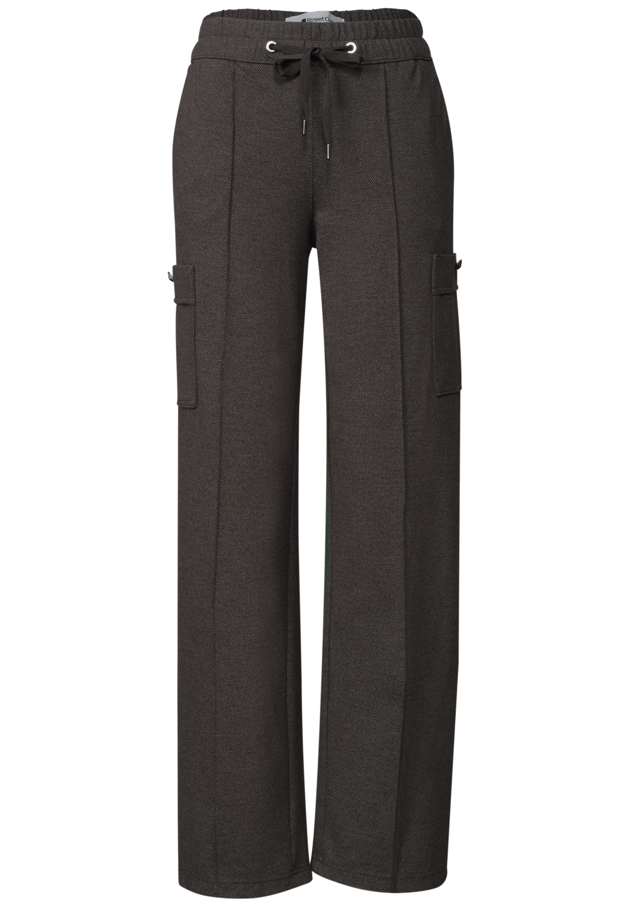 STREET ONE Pantalon en tissu  Taille élastique avec cordon de serrage, poches cargo, mélange viscose