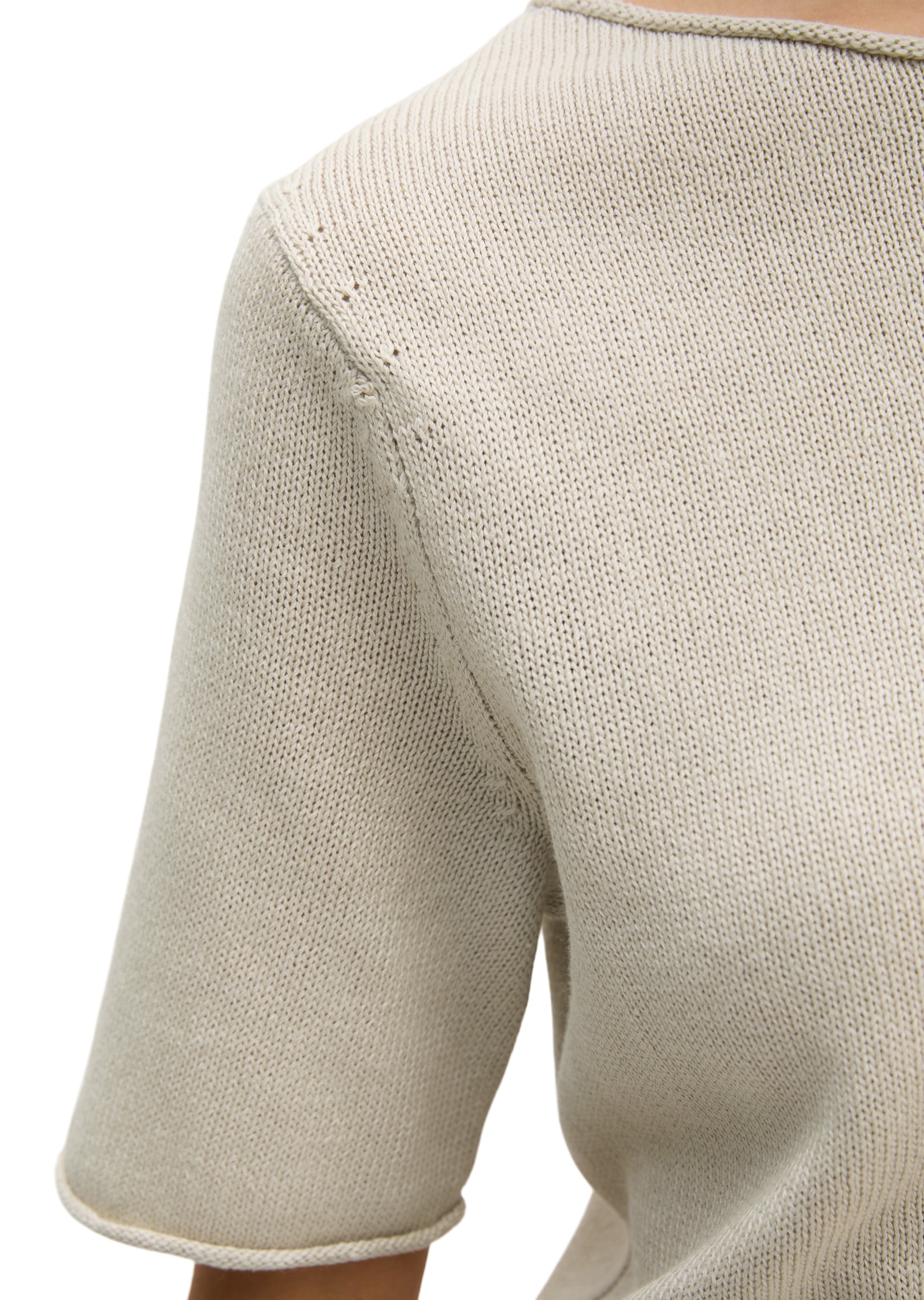 Marc O'Polo Pull à manches courtes regualr fit, mit Rollkanten