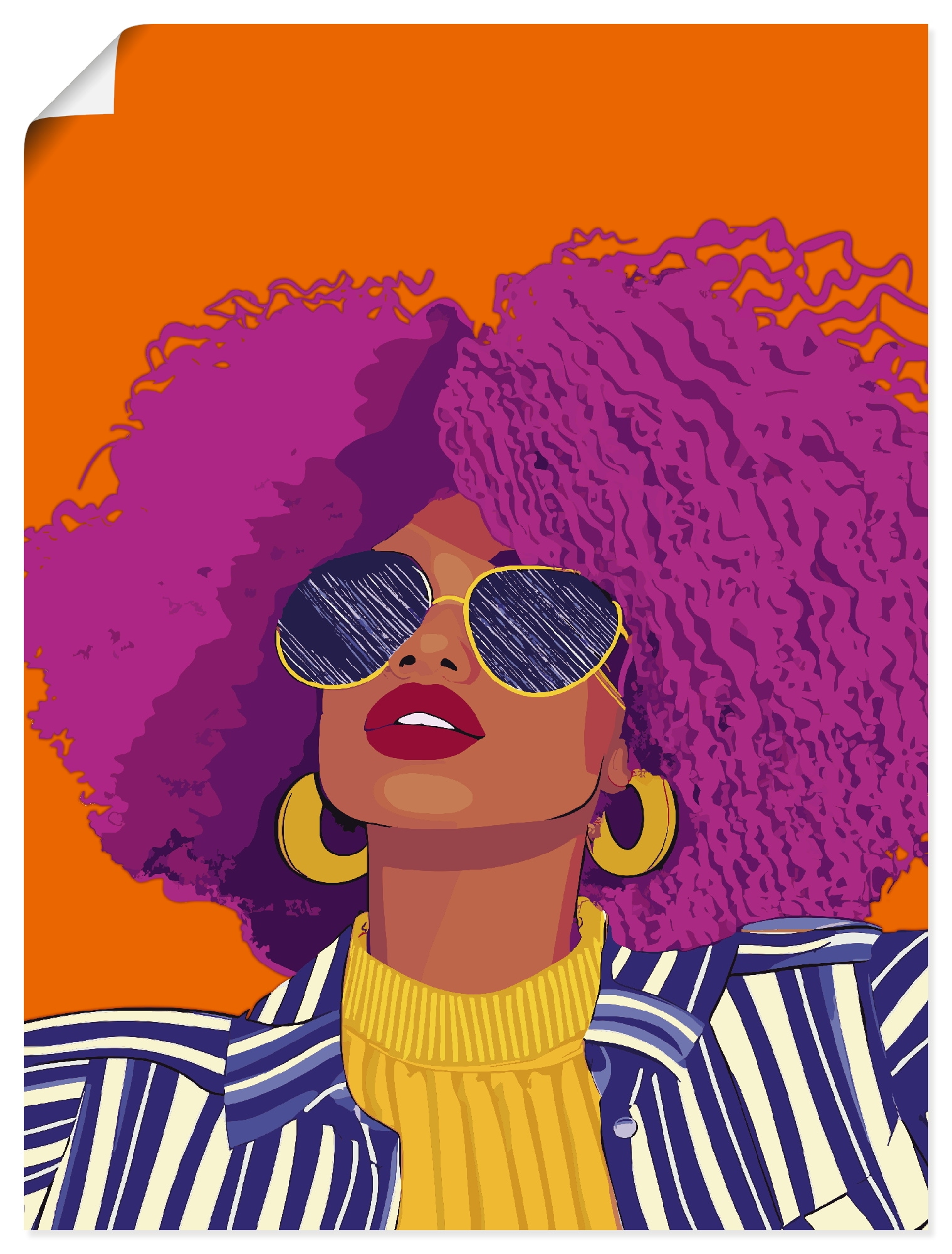 Image of Artland "Woman with sunglasses" Portrait 1 Stk. tlg. als Alubild, Leinwandbild, Poster, Wandaufkleber in verschied. Grössen