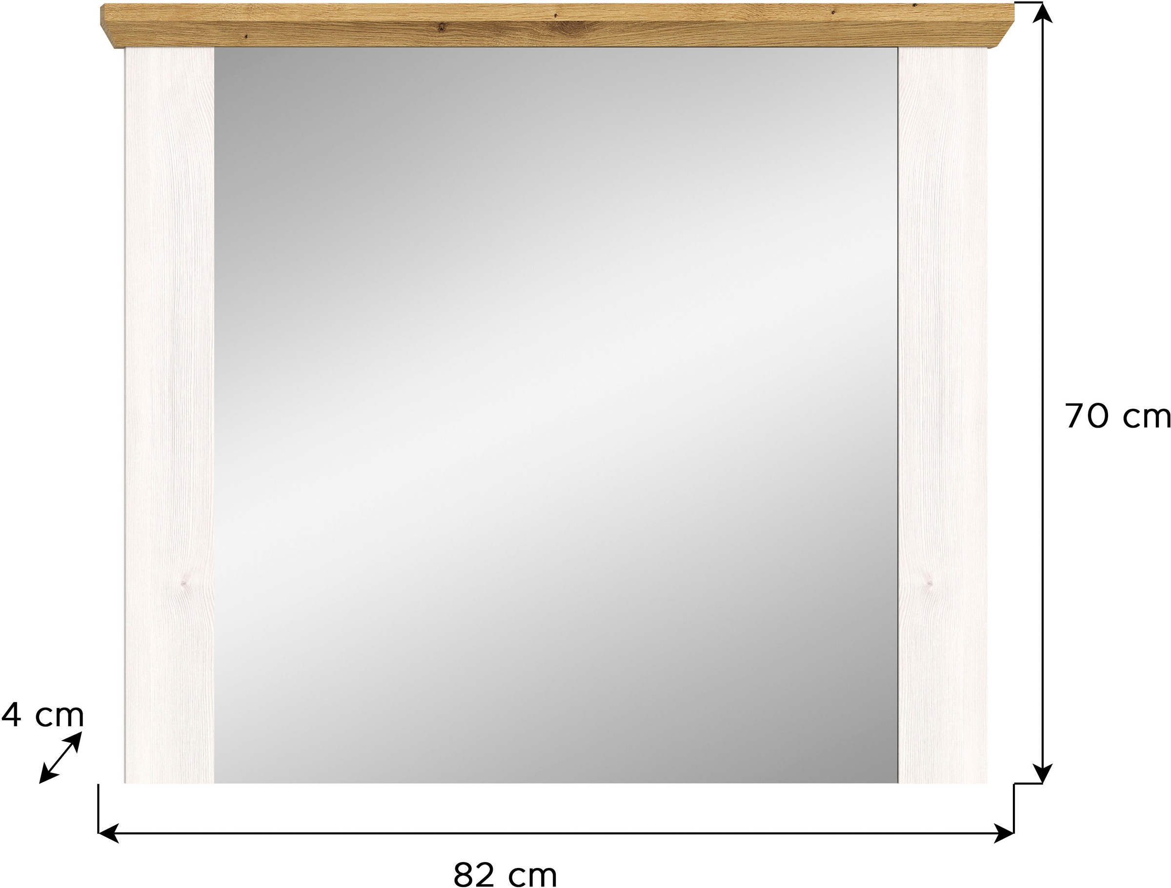 Home affaire Spiegel »COSENZA, TOPSELLER!, Breite 82 cm, 2-farbig, in Landhausoptik«, Garderobenspiegel, Wandspiegel, Flurspiegel, Dielenspiegel