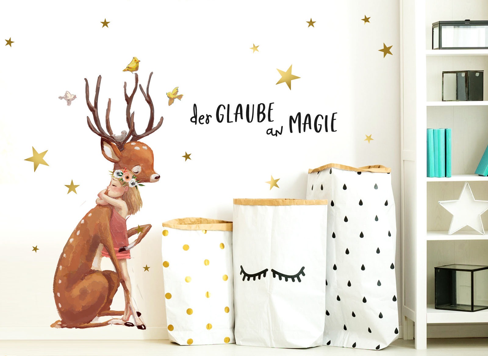 Image of little DECO Wandtattoo »Little Deco Wandtattoo Reh & Mädchen« bei Ackermann Versand Schweiz